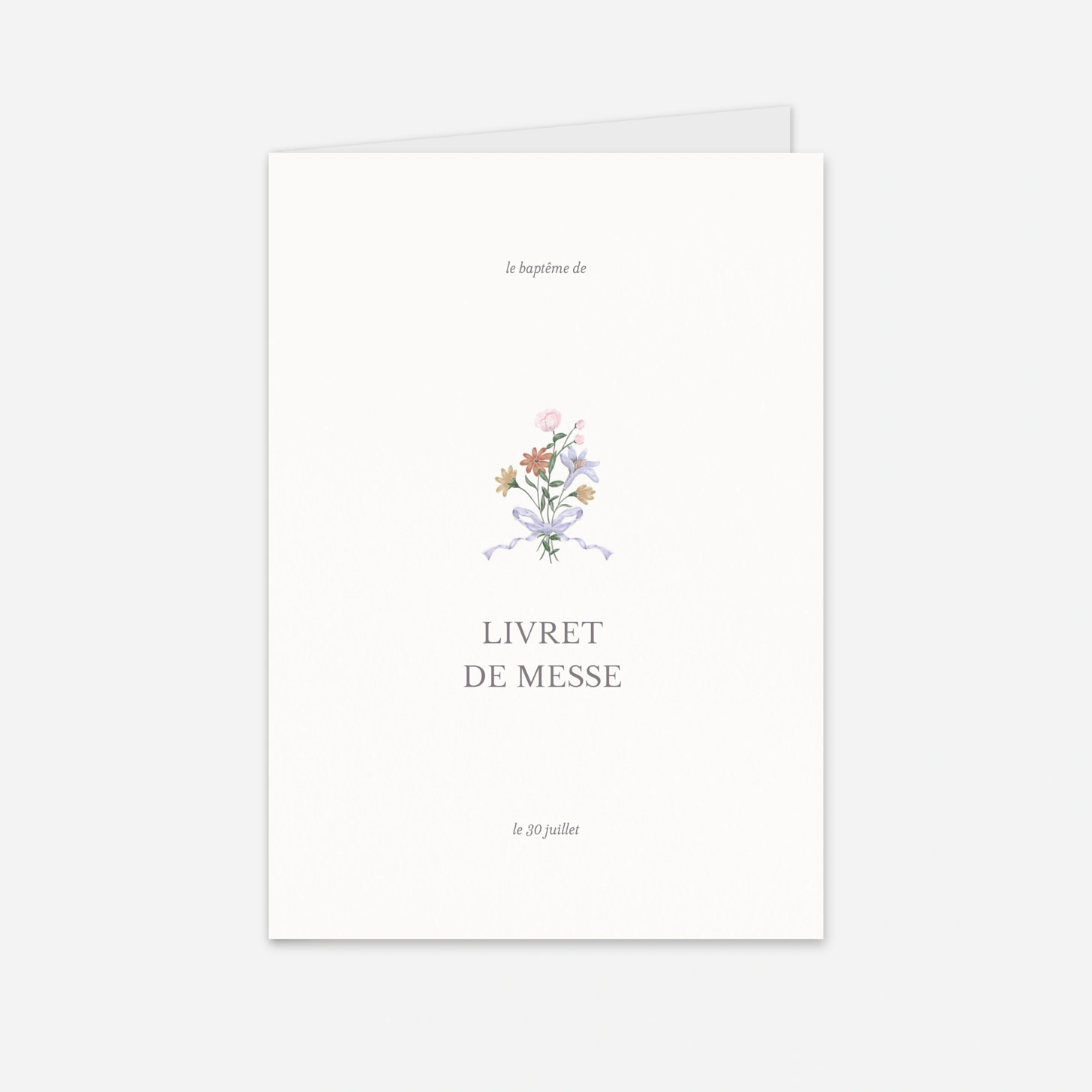 Livret de messe baptême Jardin de Grâce