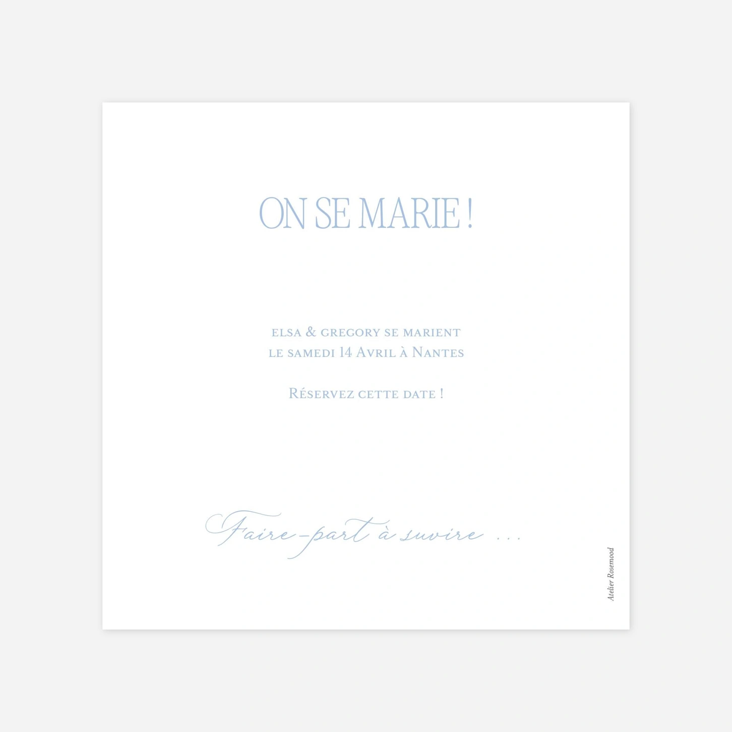 Save the date Juste de l'amour