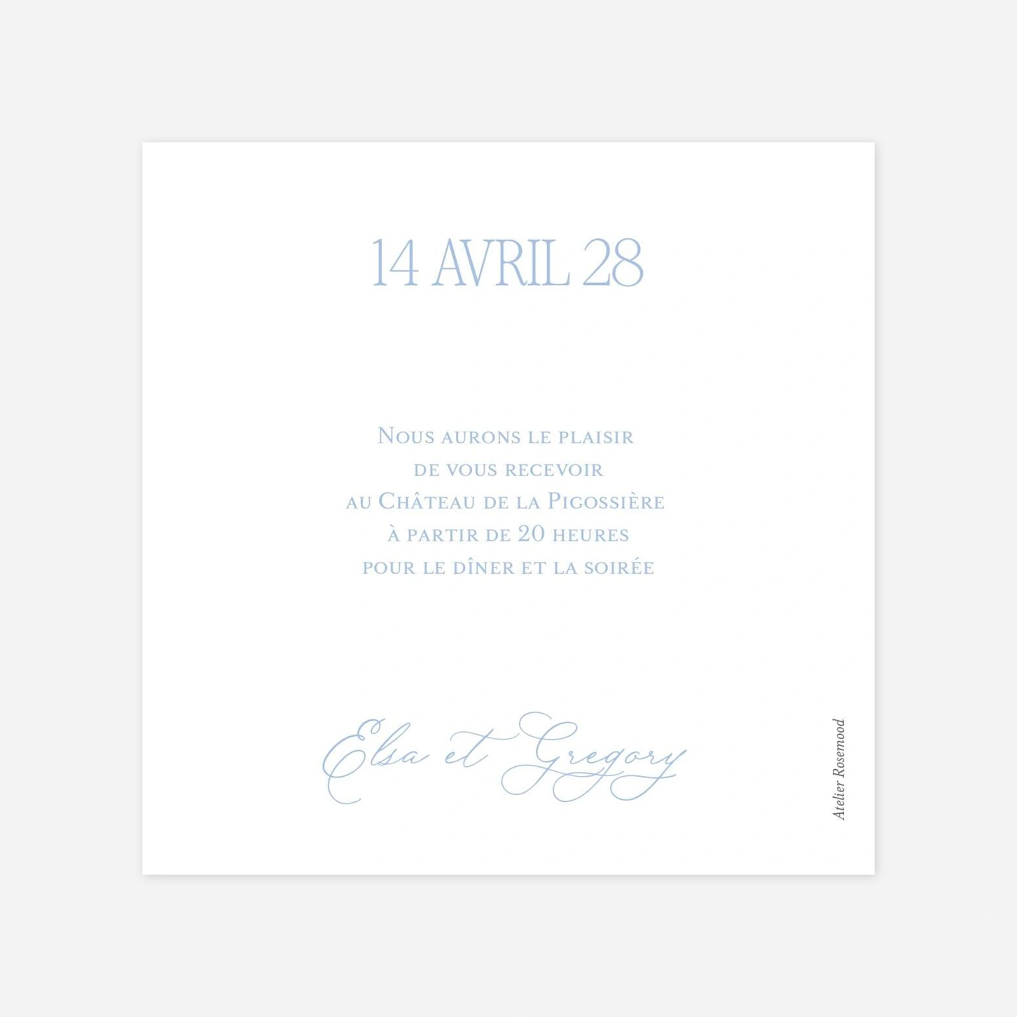 Carton d'invitation Juste de l'amour