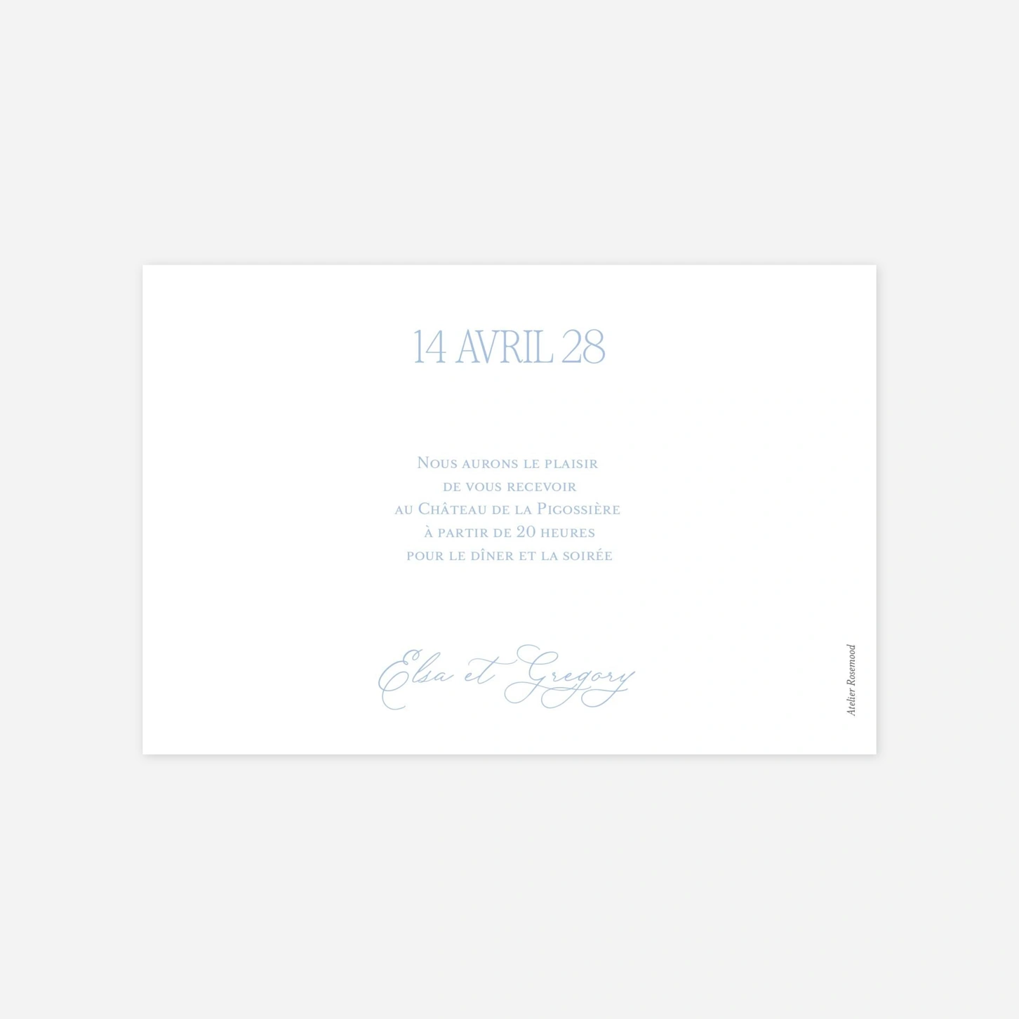 Carton d'invitation Juste de l'amour