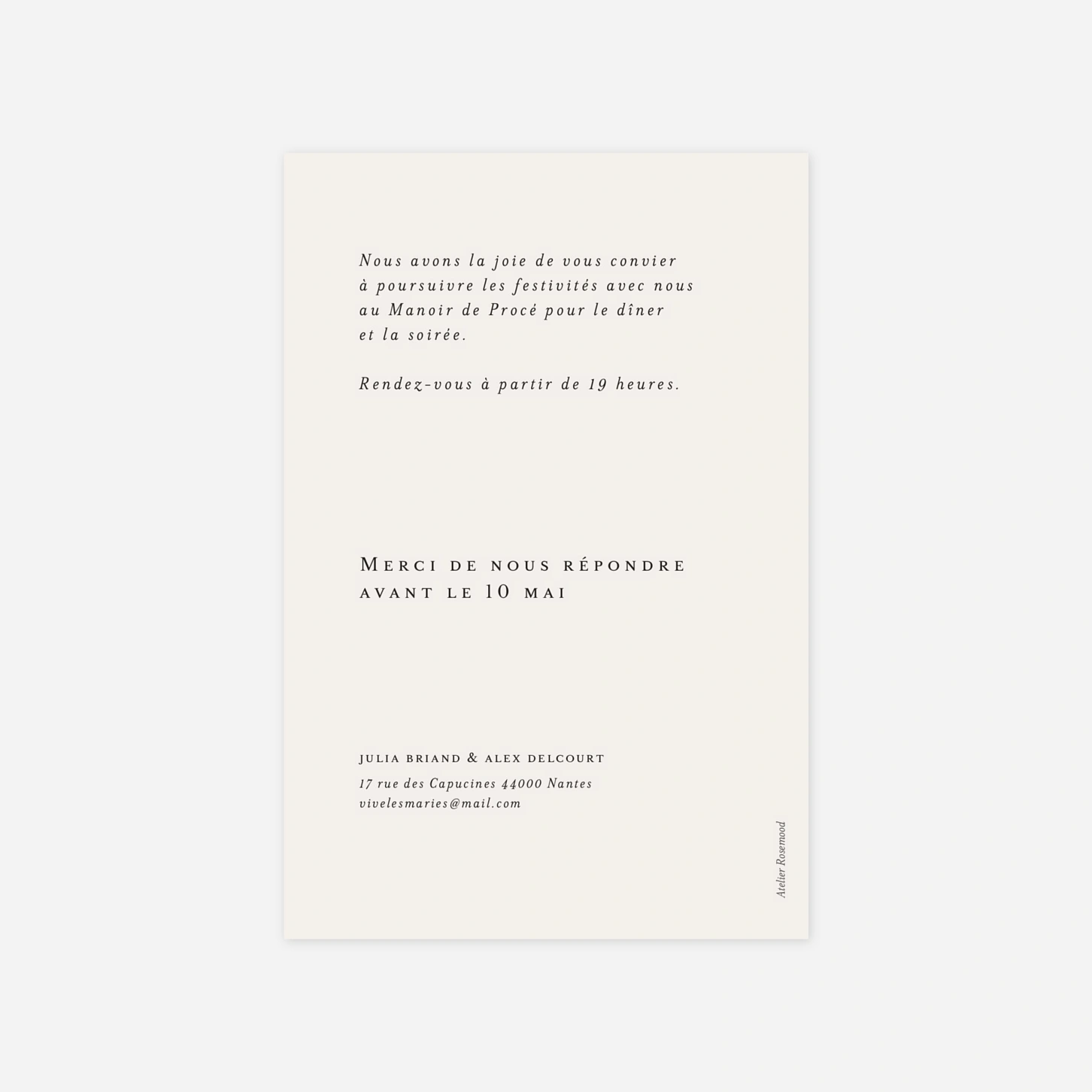 Carton d'invitation Jeune pousse