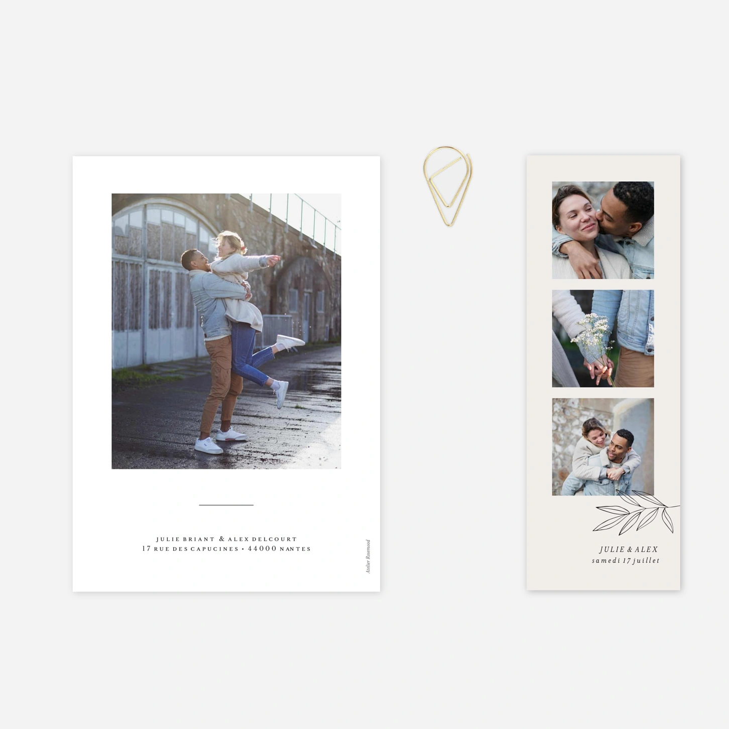 Faire-part mariage Jeune pousse pastel