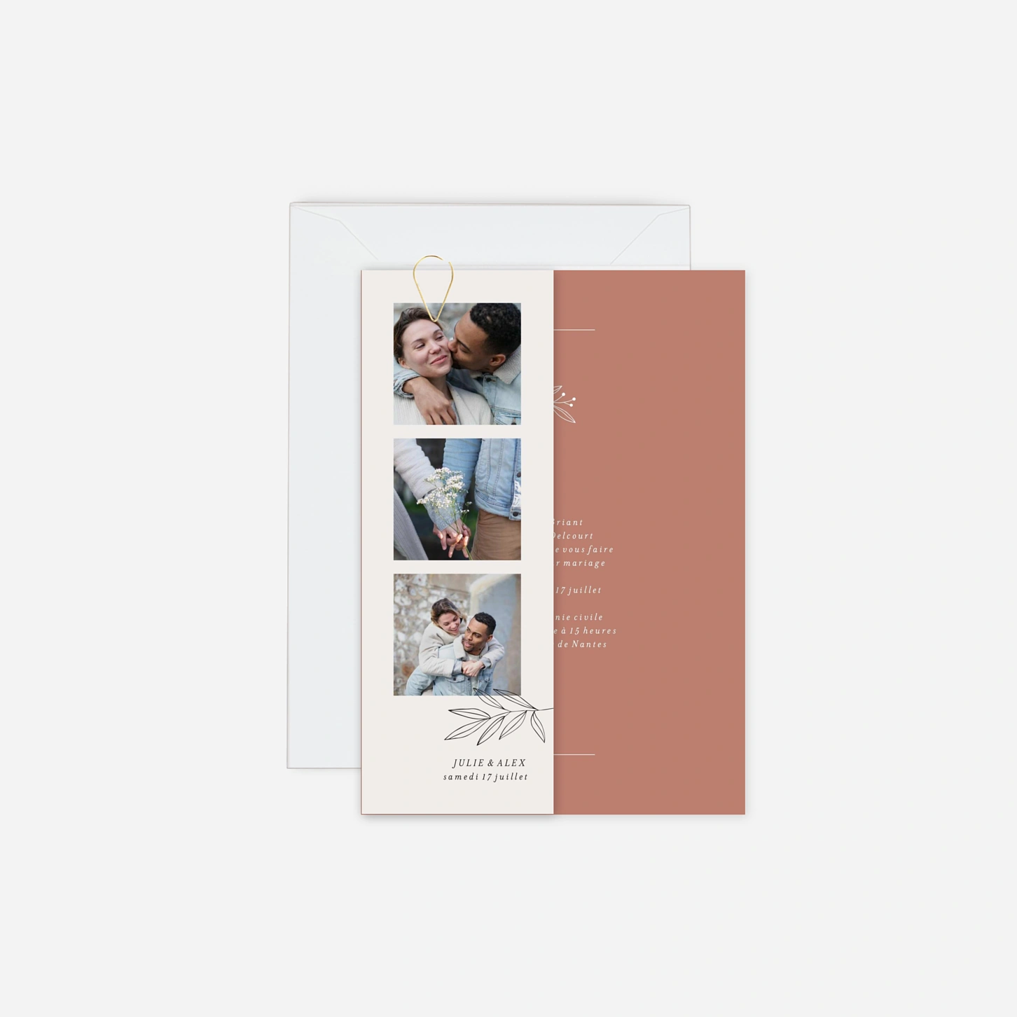 Faire-part mariage Jeune pousse pastel