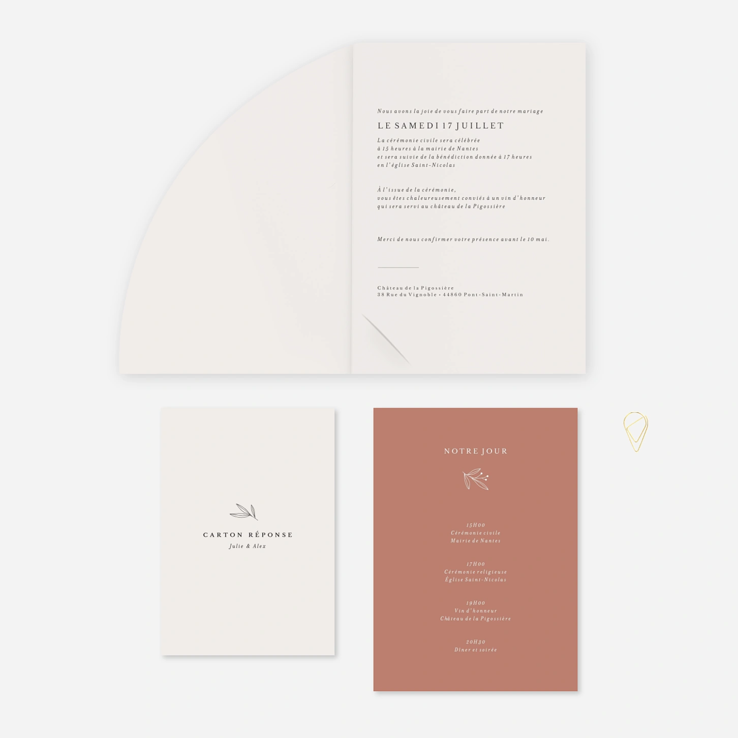 Faire-part mariage Jeune pousse pastel