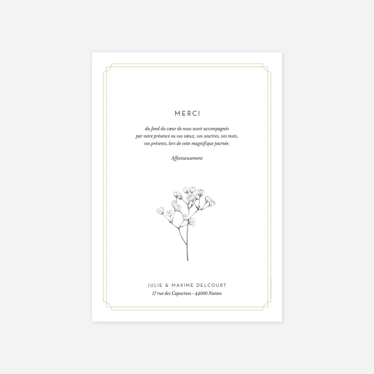 Carte de remerciements Joli brin