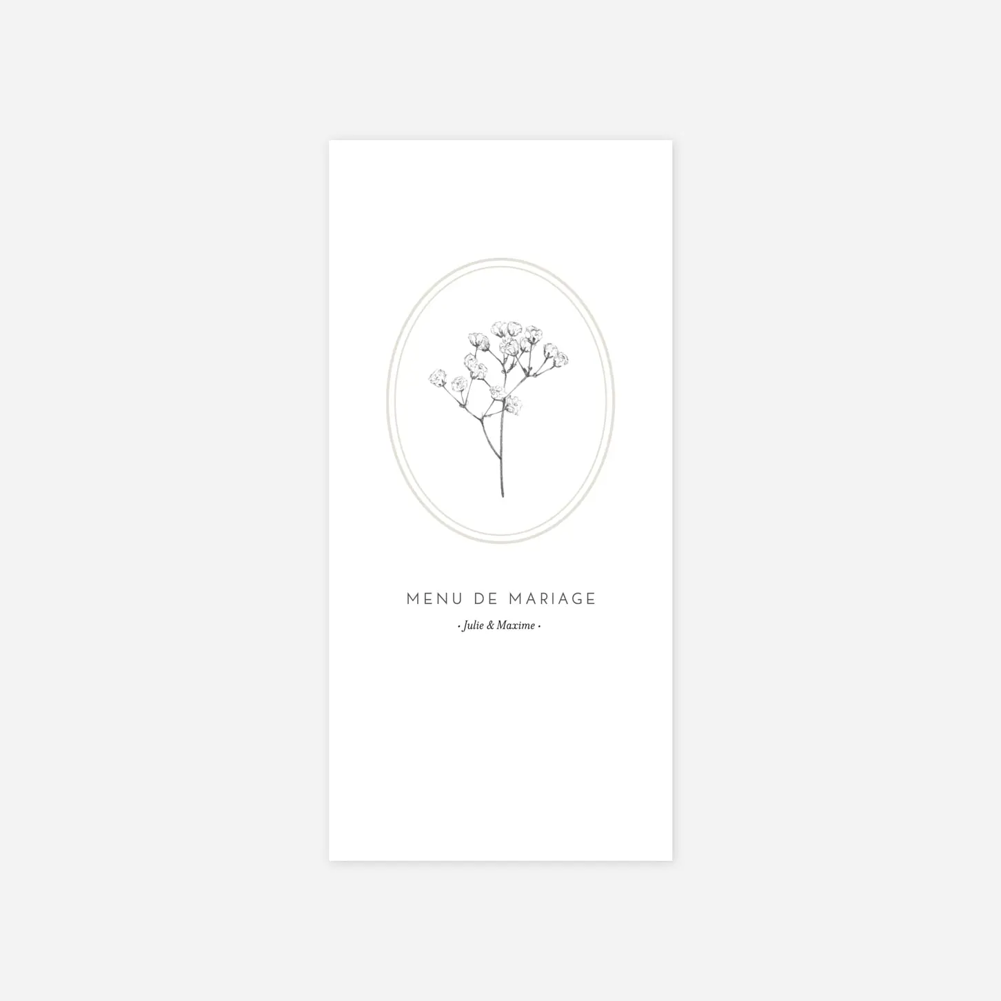Menu mariage Joli brin