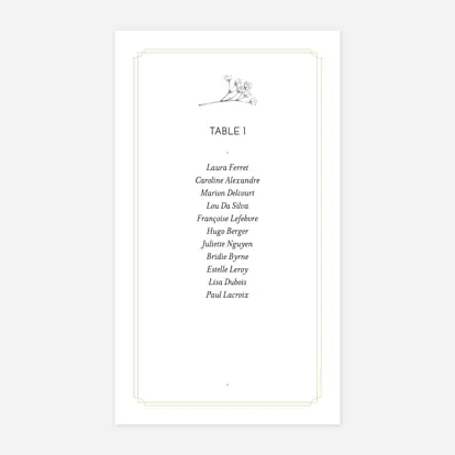 Nom de table mariage Joli brin