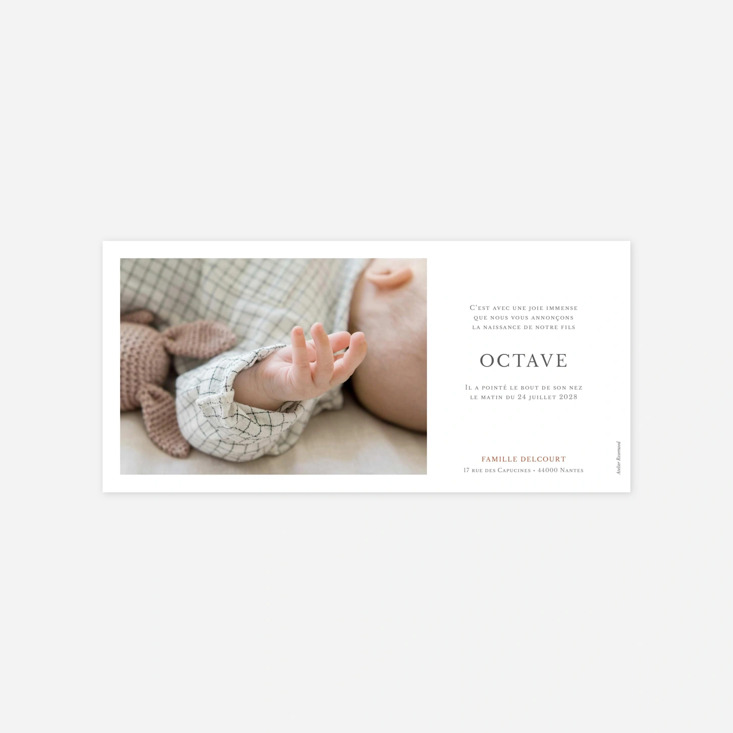 Faire-part naissance Joli détail