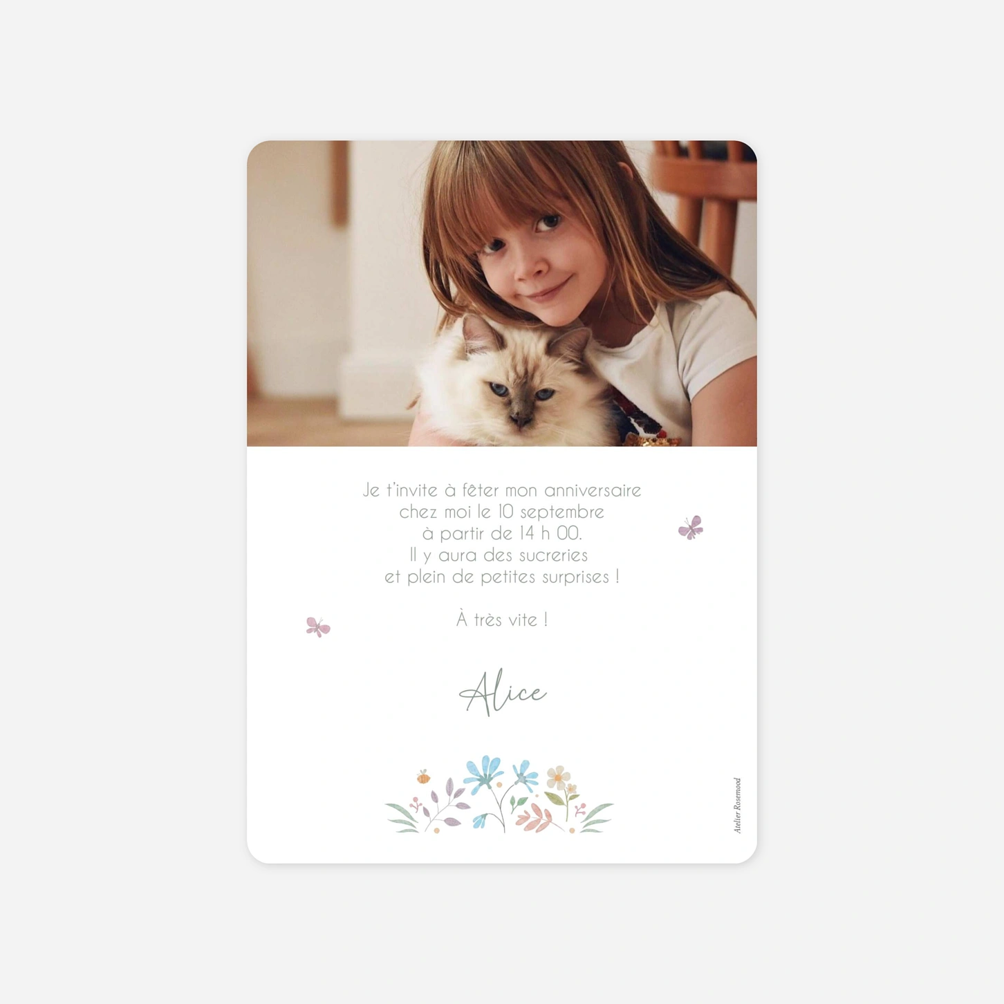 invitation anniversaire enfant Bal de fleurs
