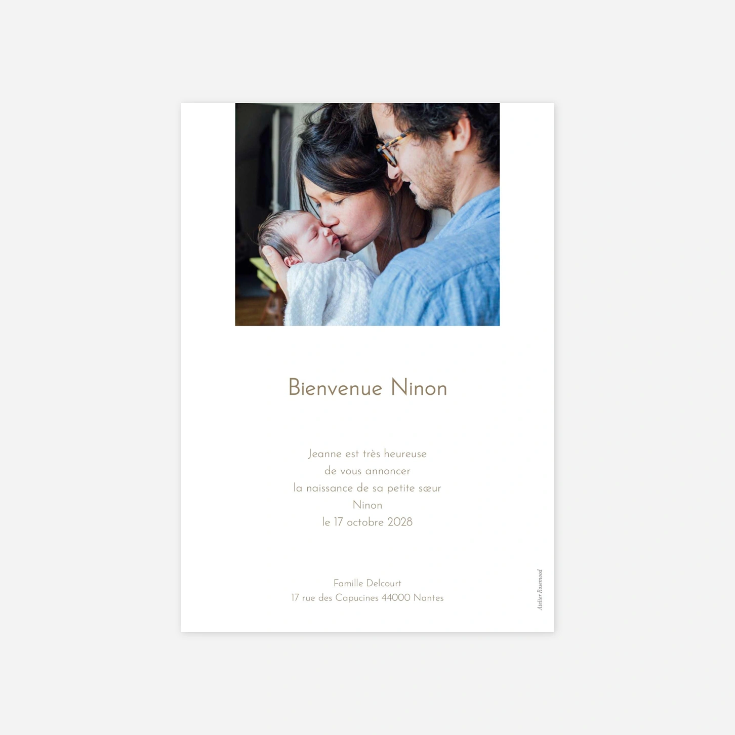 Faire-part naissance Joie nouvelle