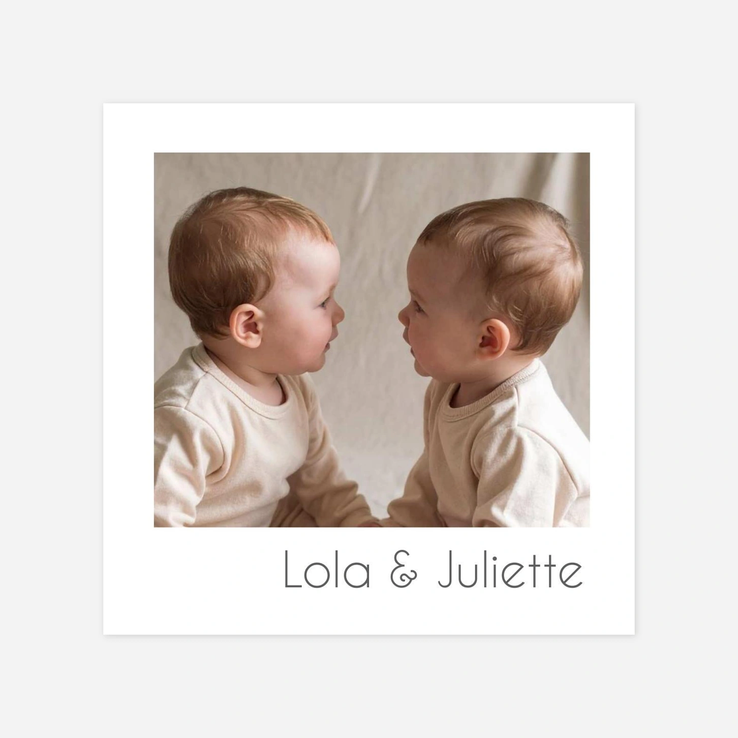 Faire-part naissance jumeaux Jumeaux Photo rétro