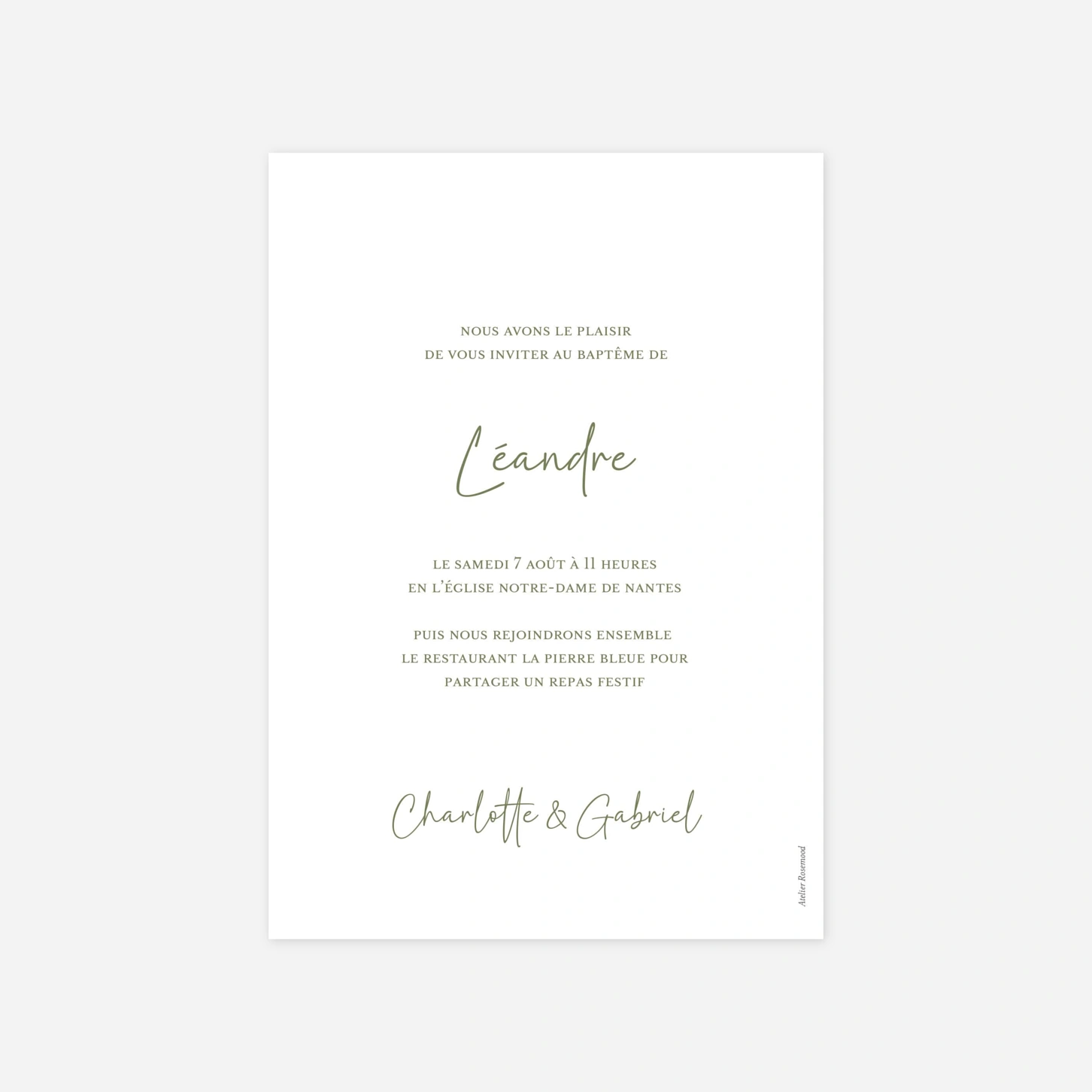 Faire-part baptême L’Envol