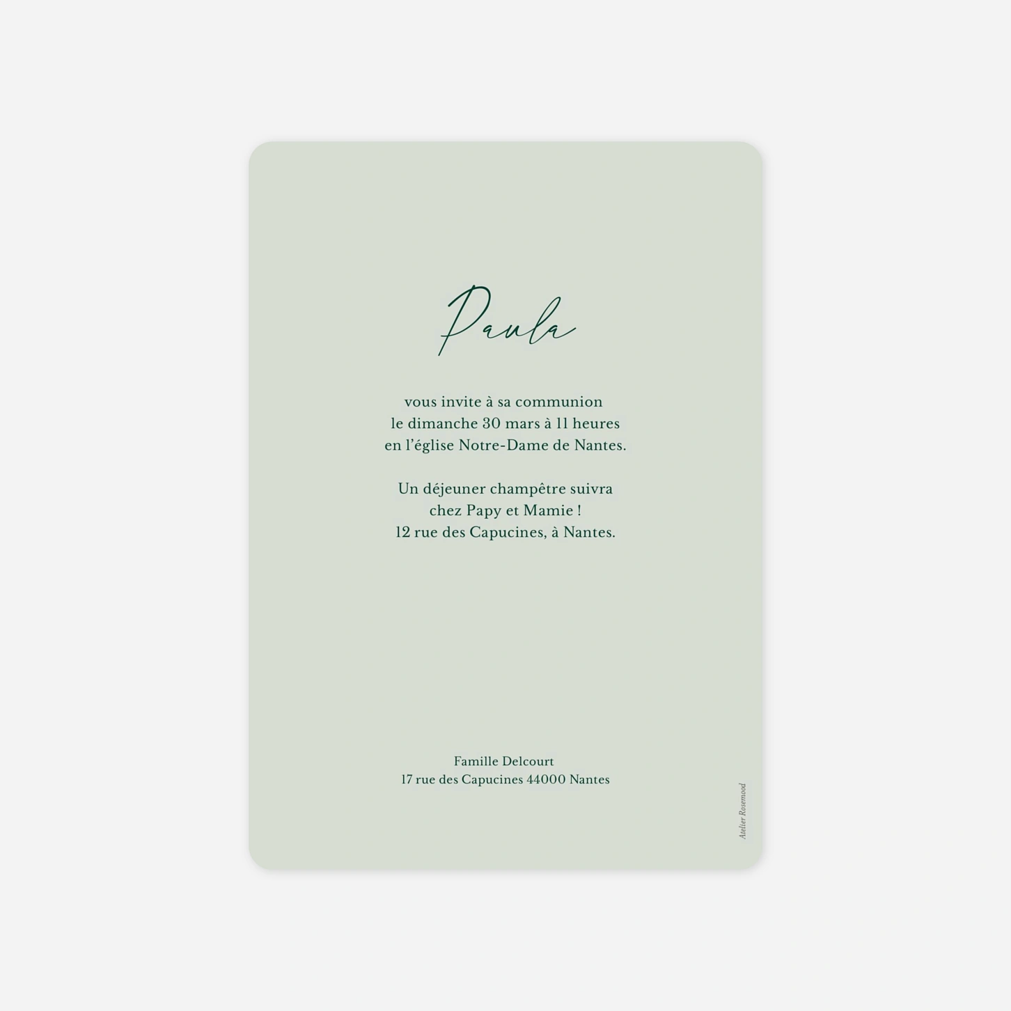 Invitation communion Lueur céleste