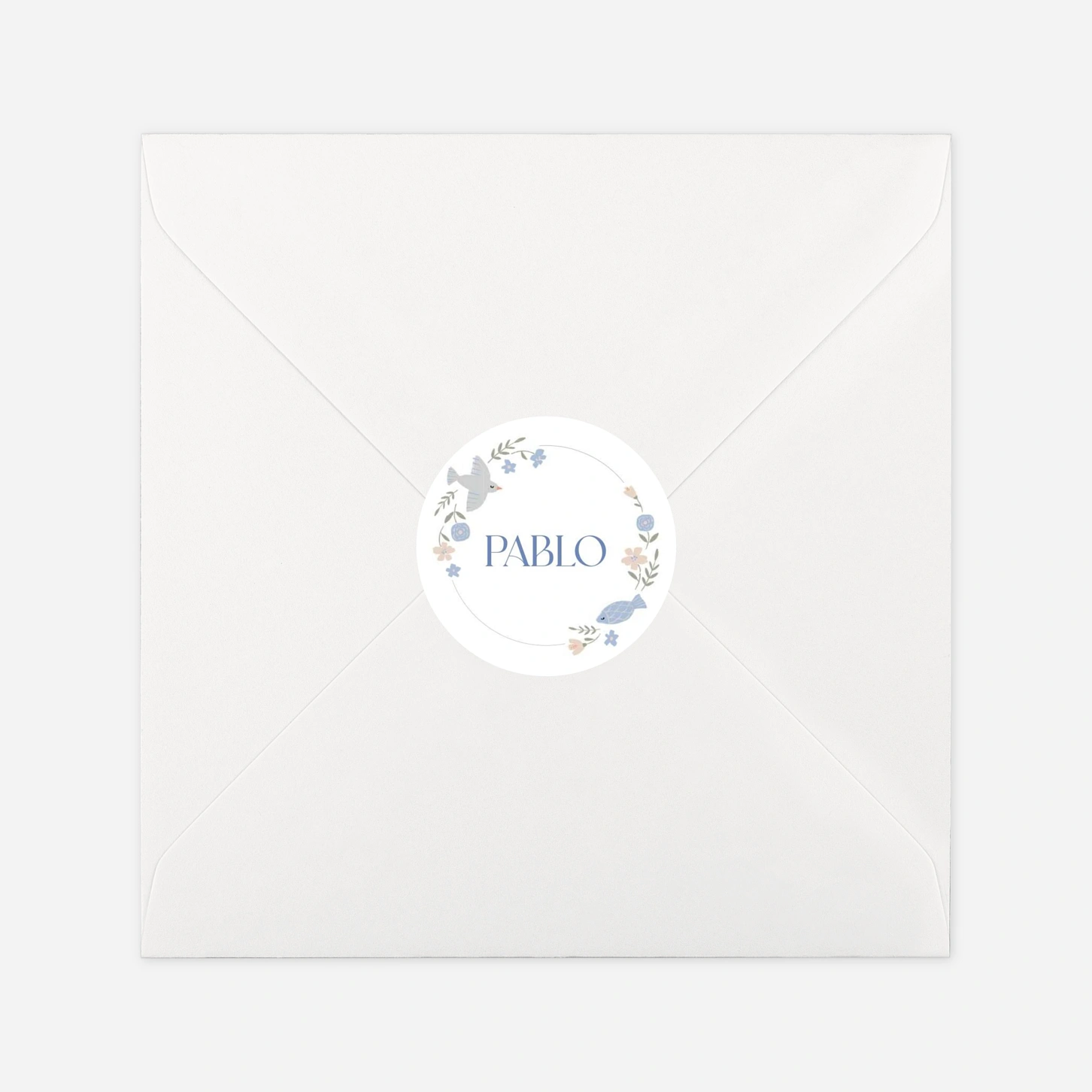 Stickers pour enveloppes baptême Couronne céleste