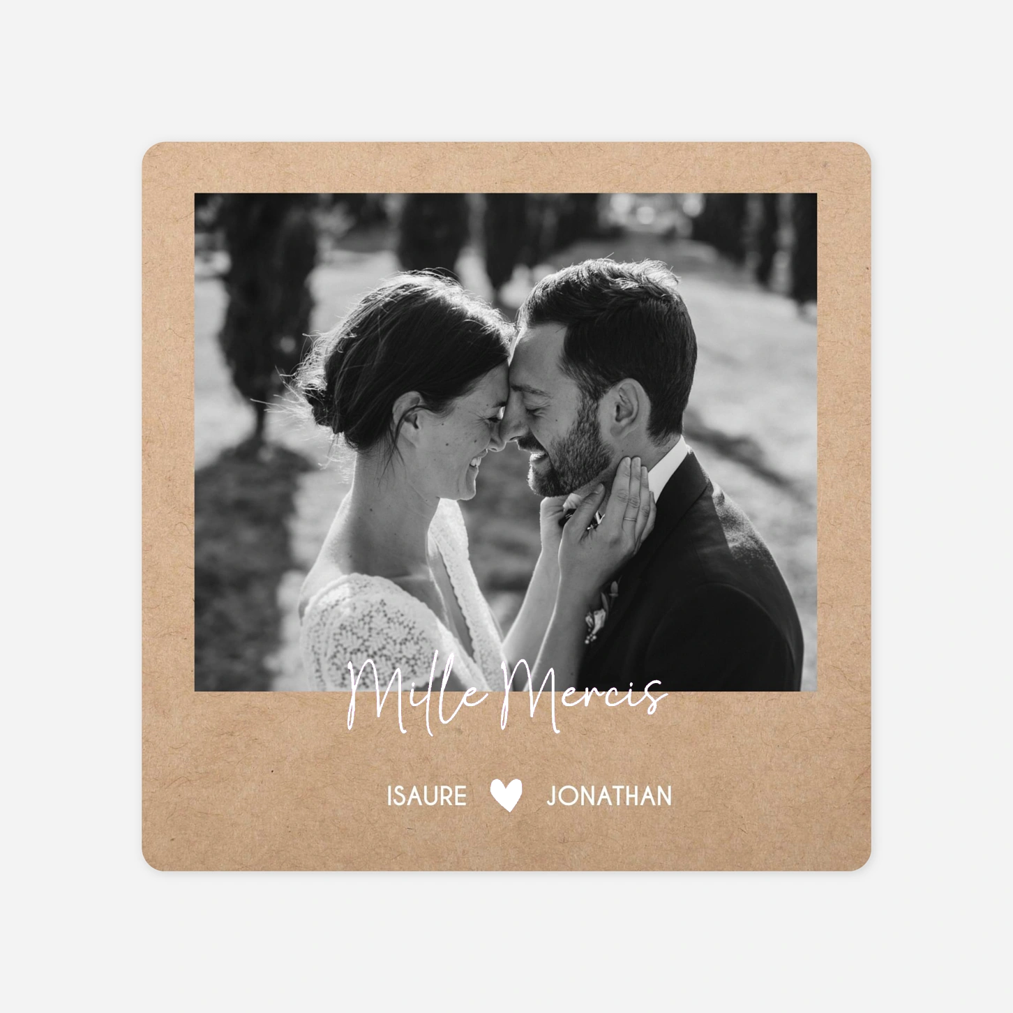 Carte de remerciements Instants partagés