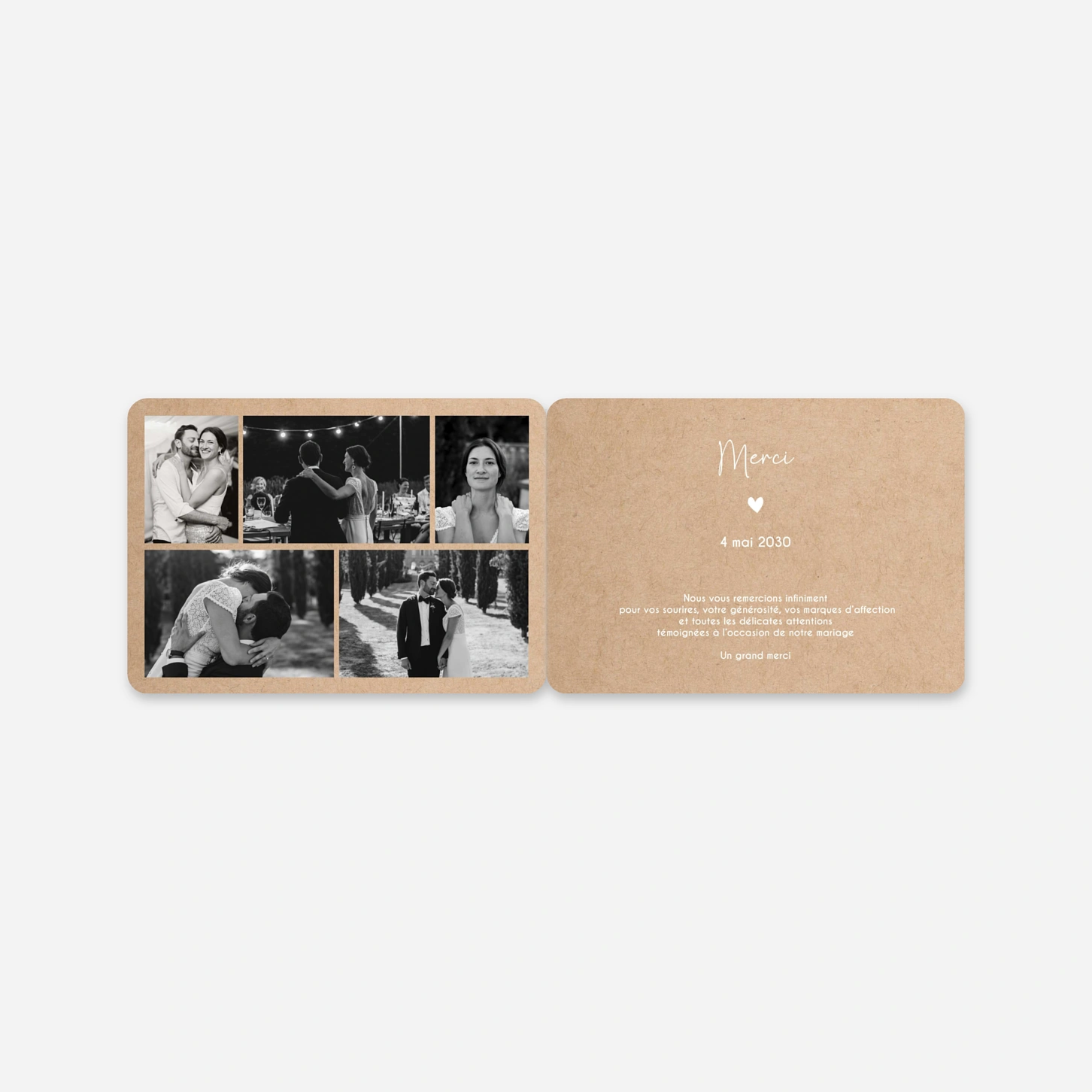 Carte de remerciements Instants partagés