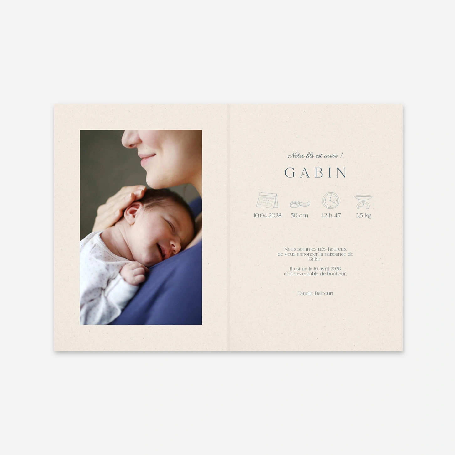 Faire-part naissance Petits rubans