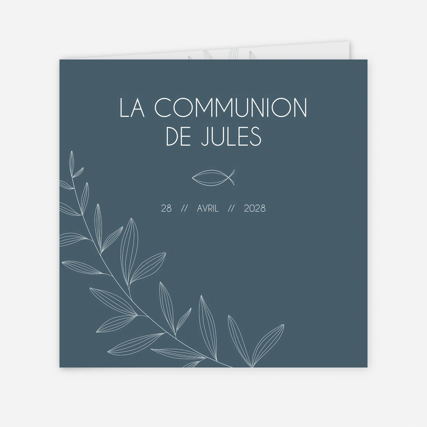 Invitation communion Poisson Minimaliste