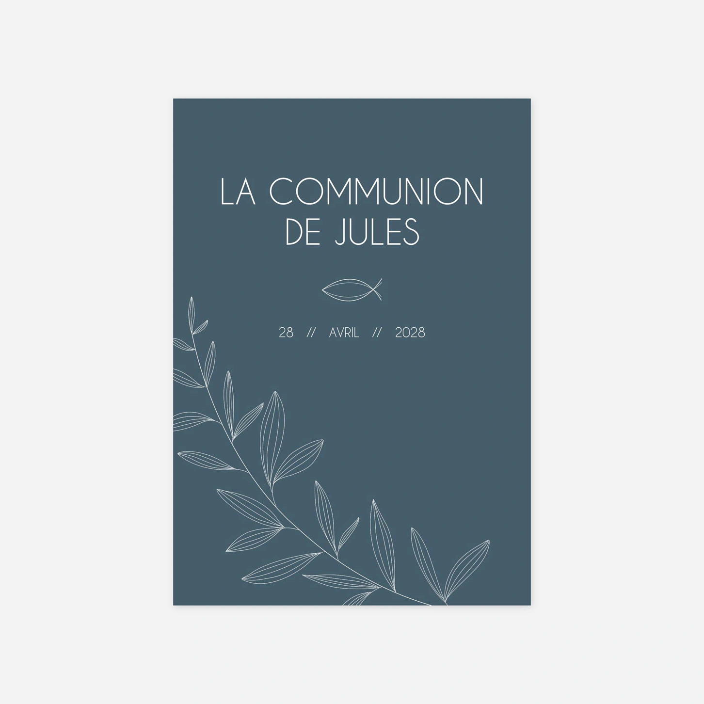 Invitation communion Poisson Minimaliste