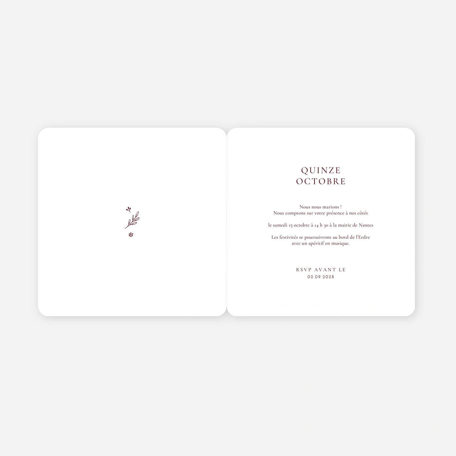 Faire-part mariage Laure de Sagazan II