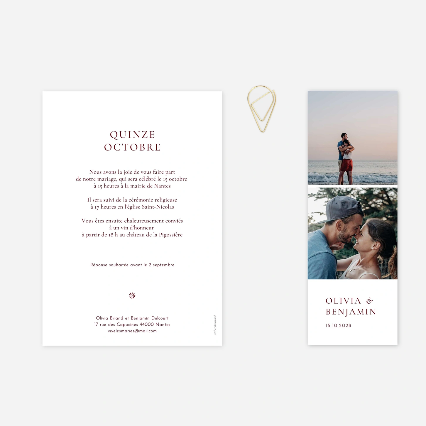 Faire-part mariage Laure de Sagazan II