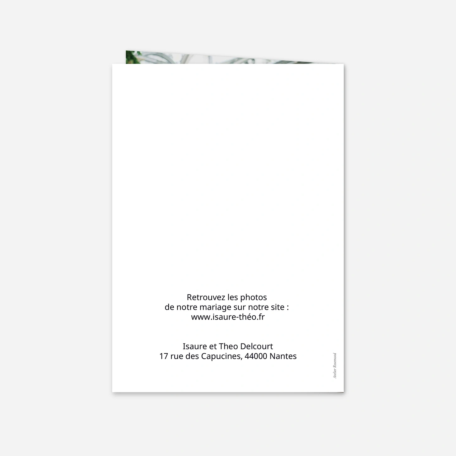 Carte de remerciements Lettres flottantes