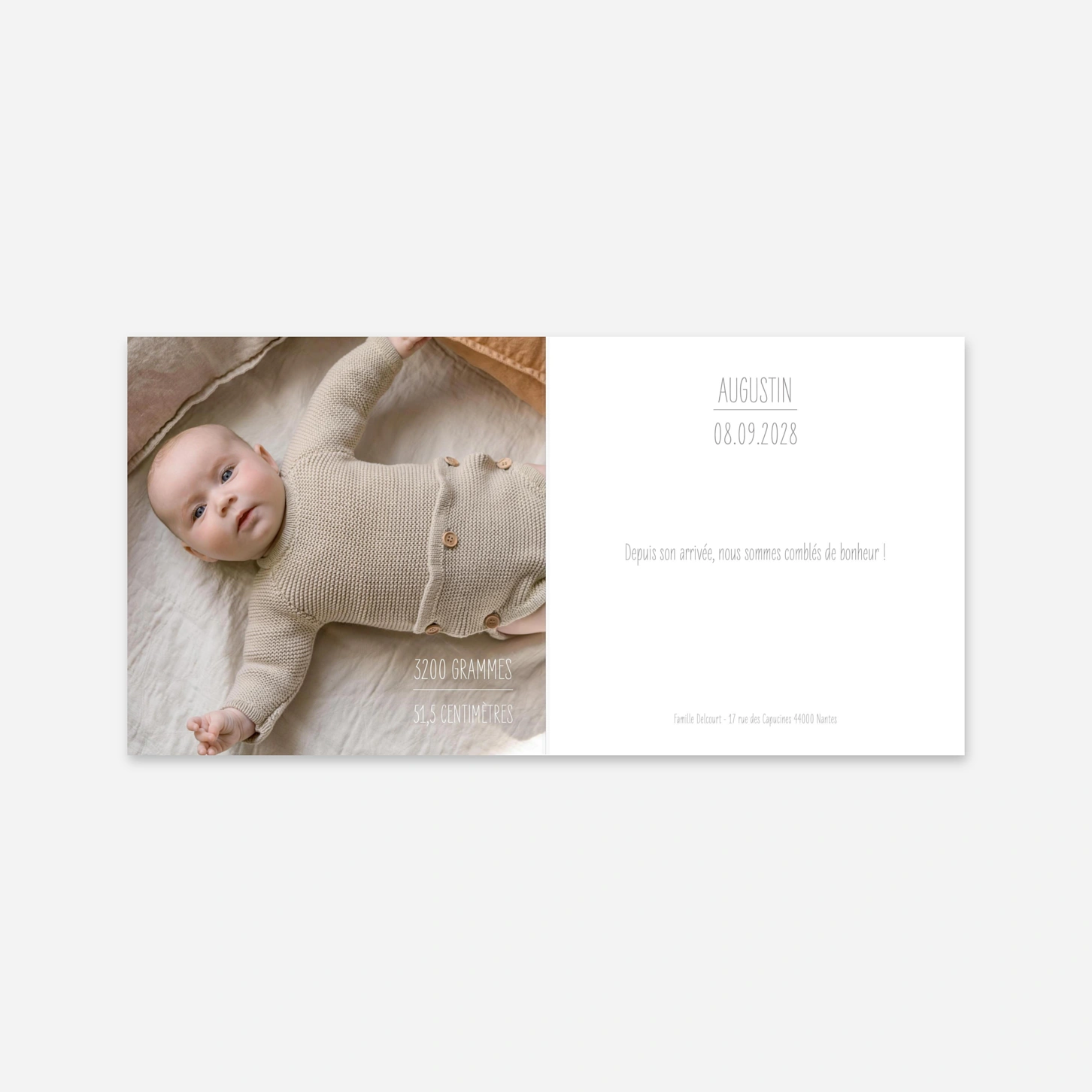 Faire-part naissance L'essentiel