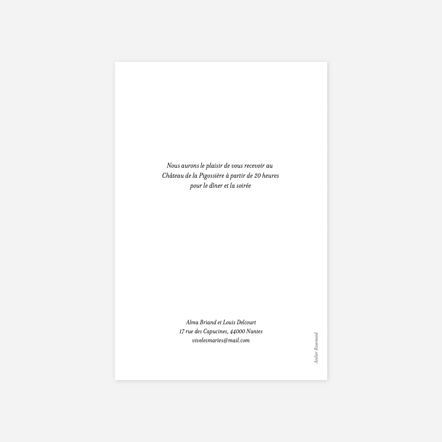 Carton d'invitation L'essence