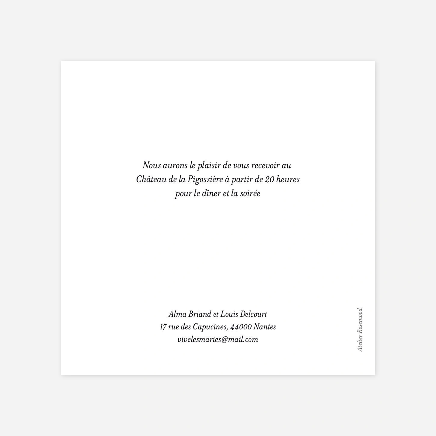 Carton d'invitation L'essence