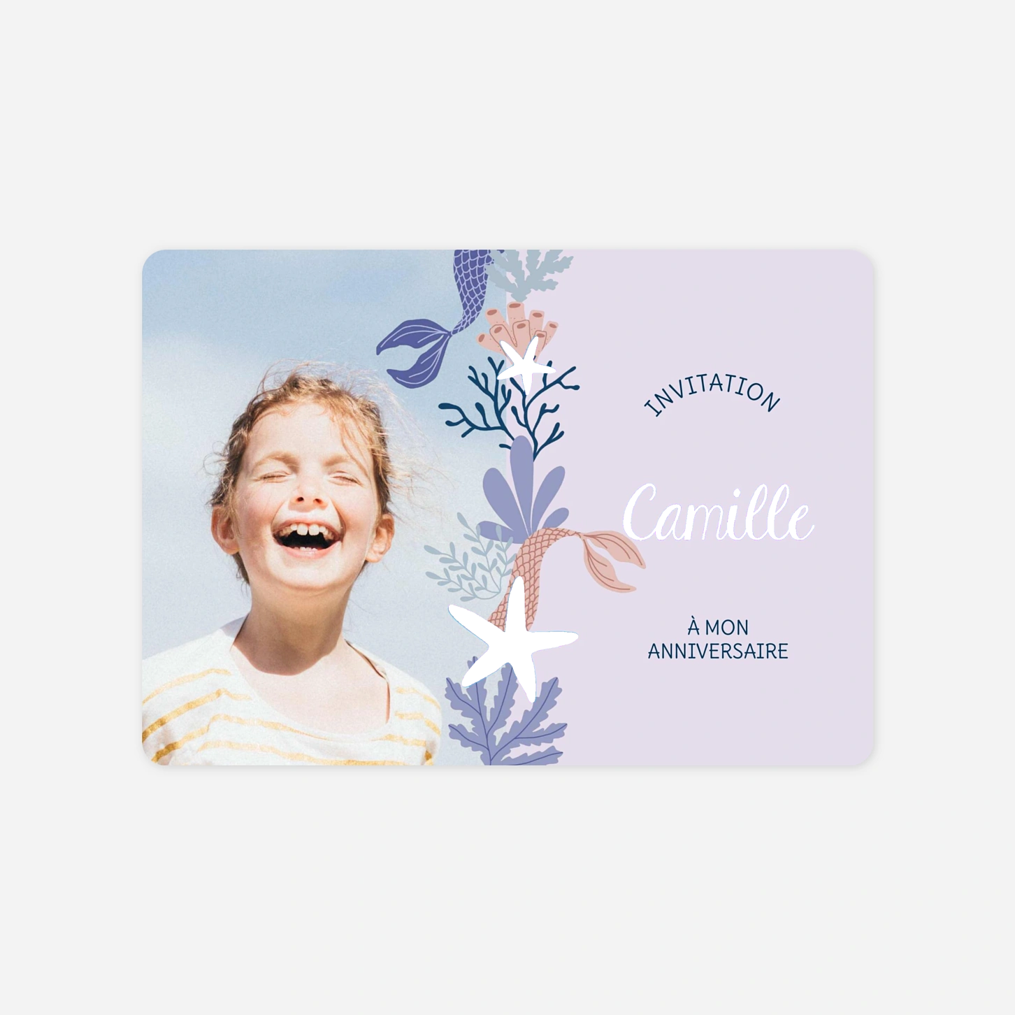 invitation anniversaire enfant Jardin sous‑marin