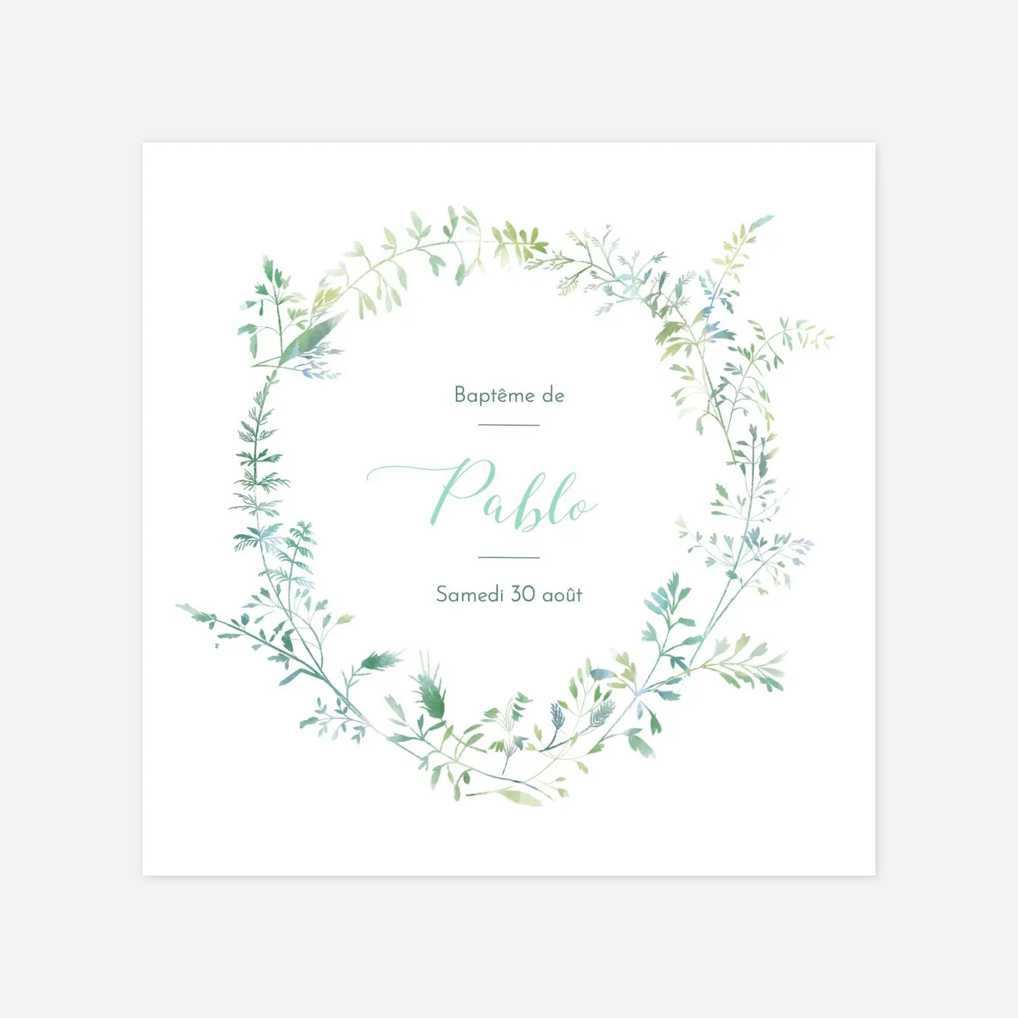 Faire-part baptême Les hautes herbes