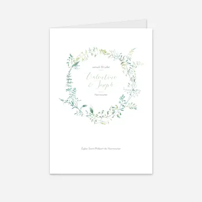 Livret de messe mariage Les hautes herbes