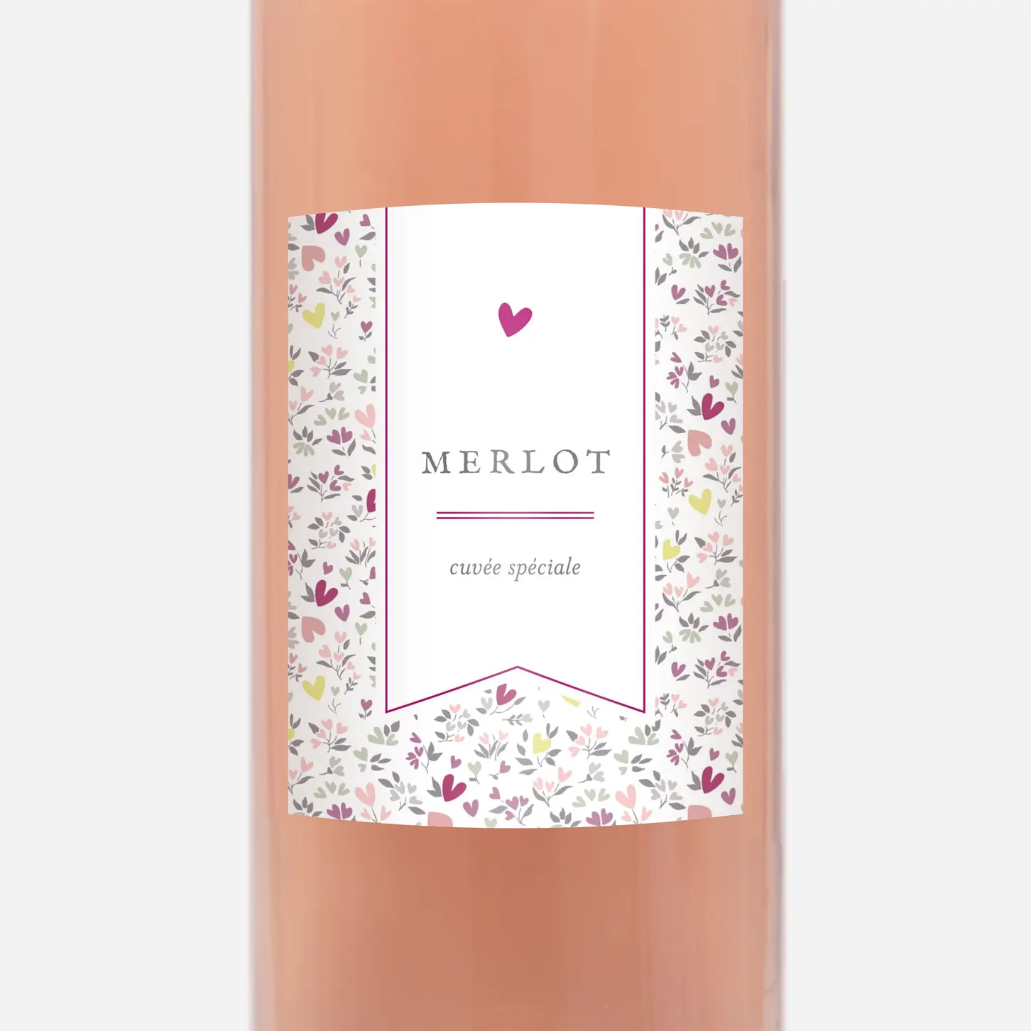 Étiquette pour bouteille Liberty coeur