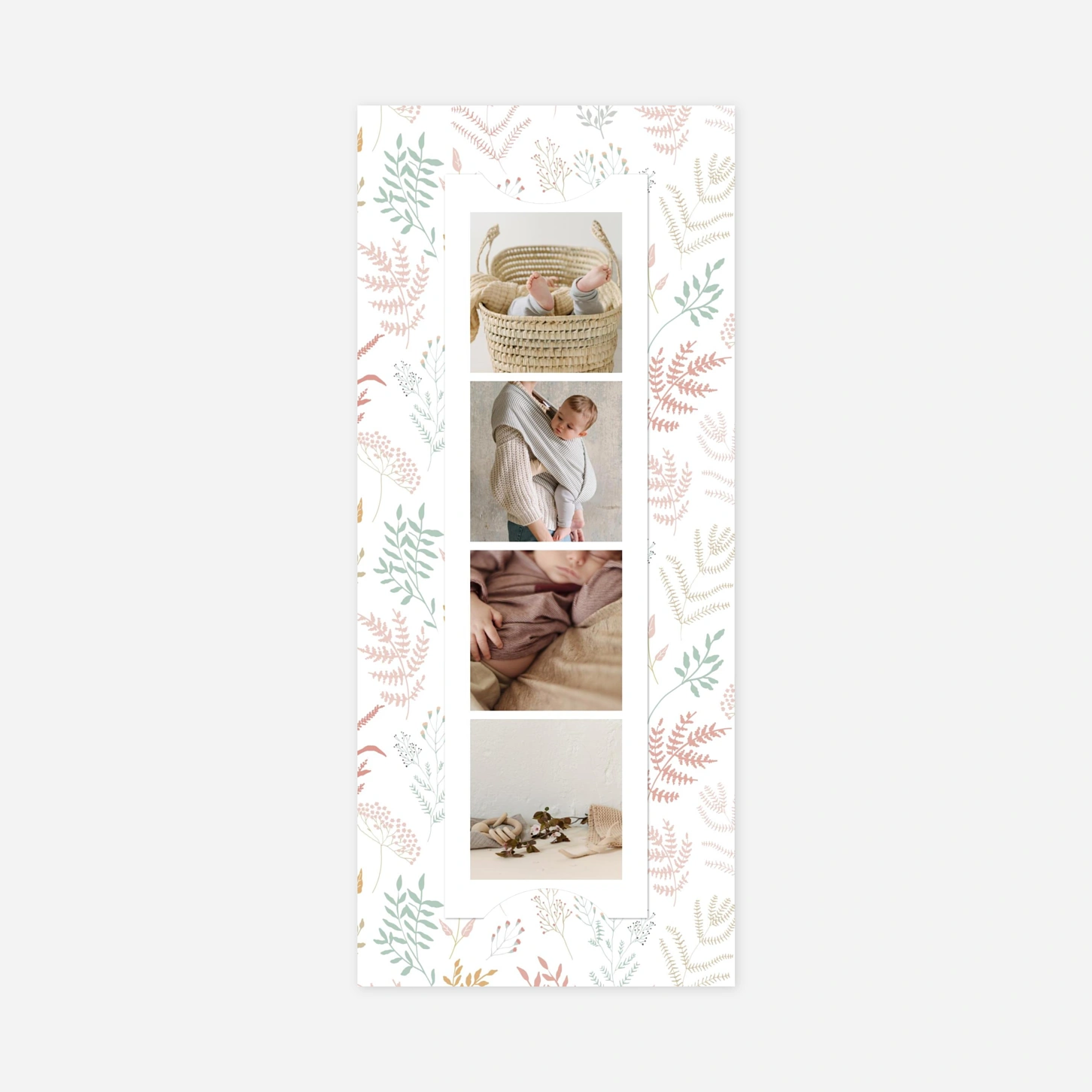 Faire-part baptême Liberty feuillage