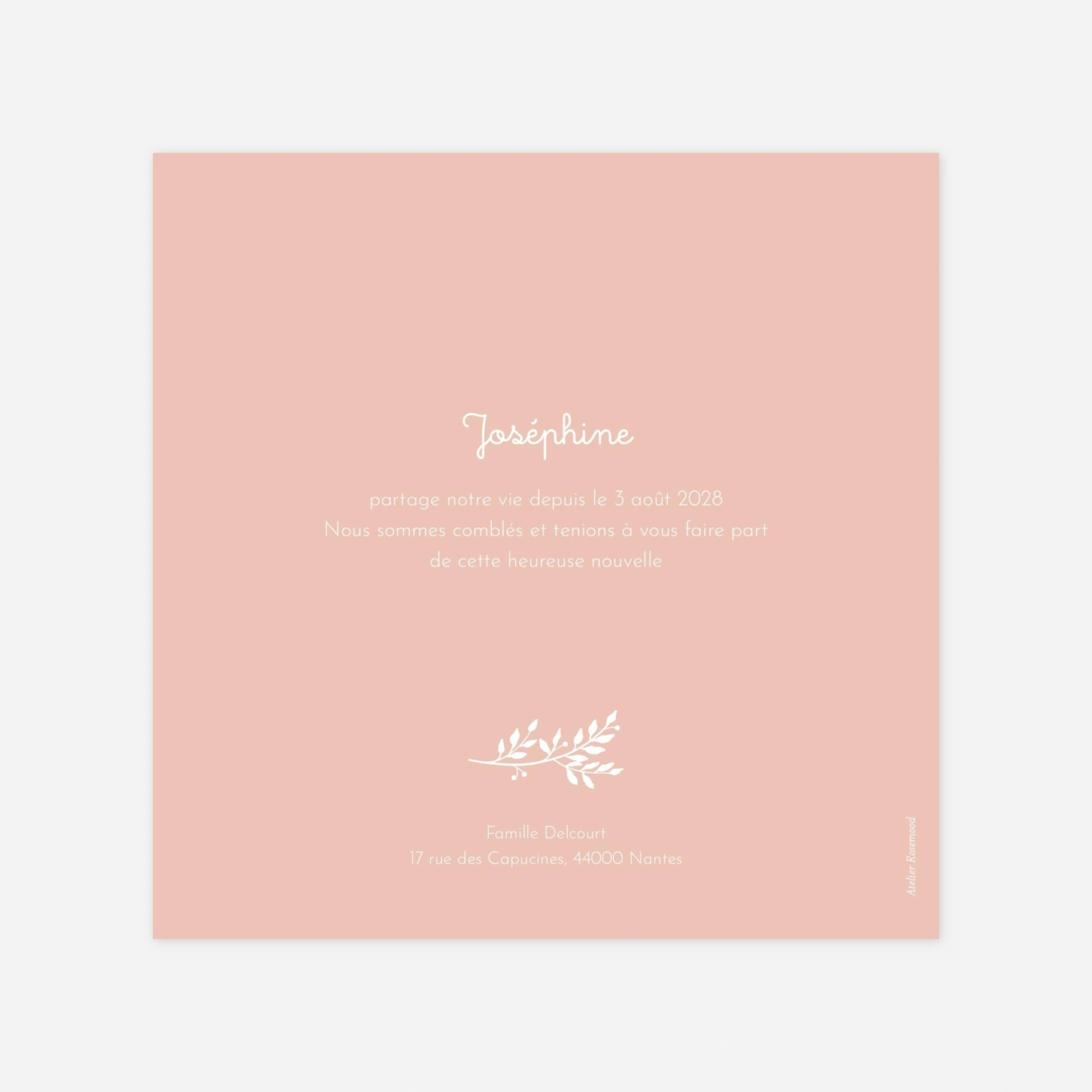 Faire-part naissance Liberty feuillage