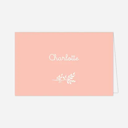 Marque-place Baptême Liberty feuillage