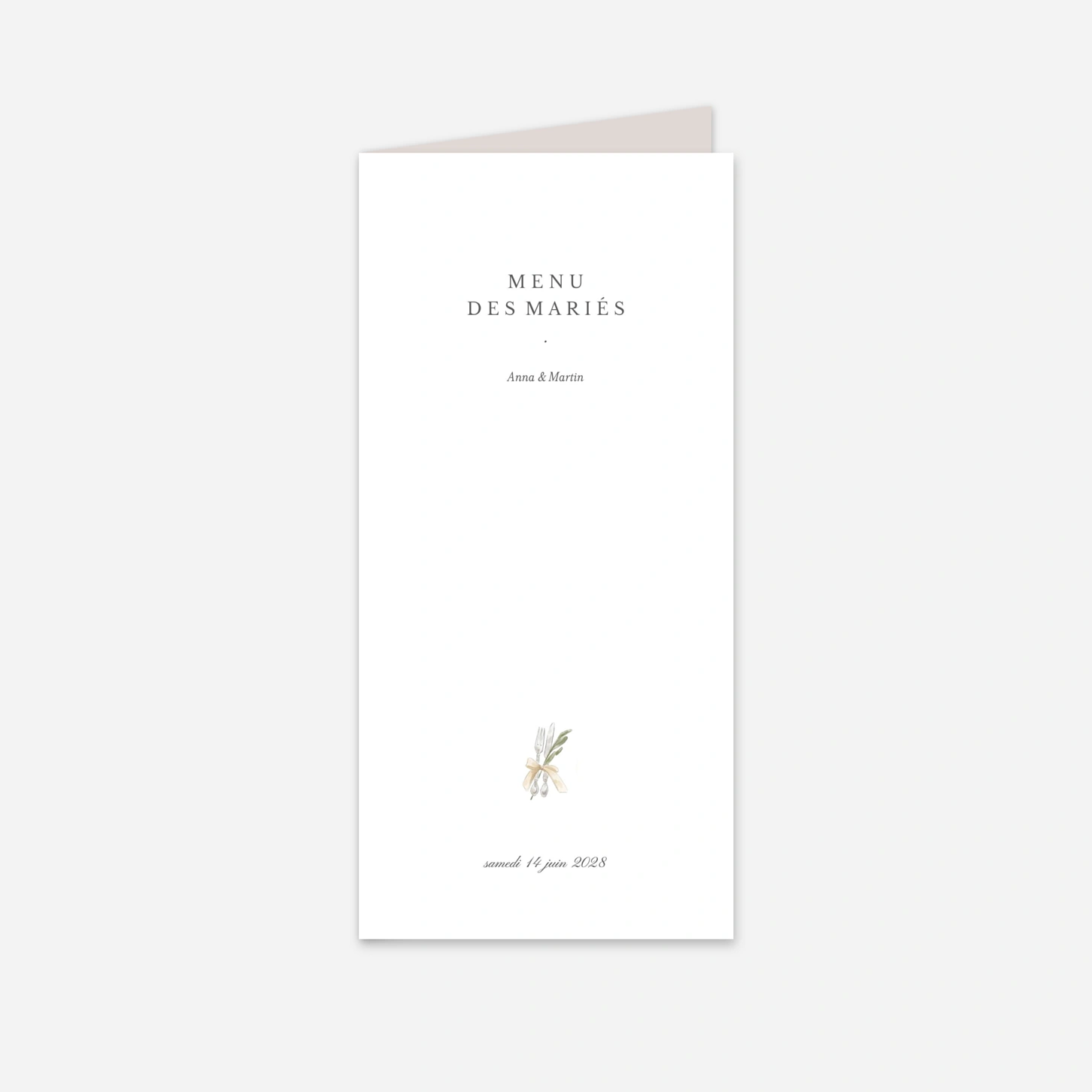 Menu mariage Lieu de noces