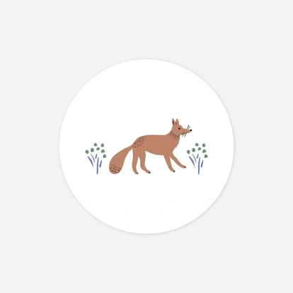 Stickers naissance Liberty renard