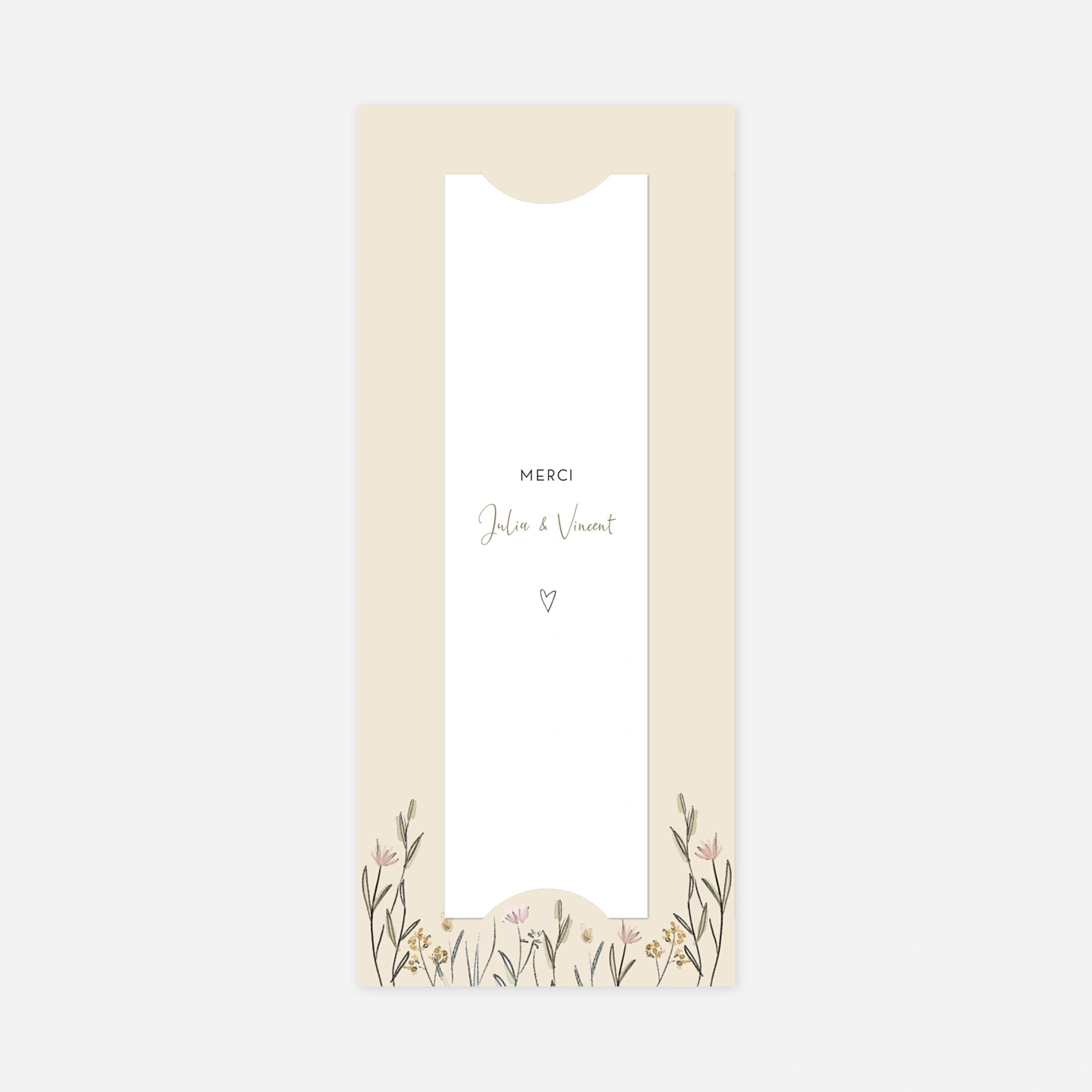 Carte de remerciements Les mariés champêtres