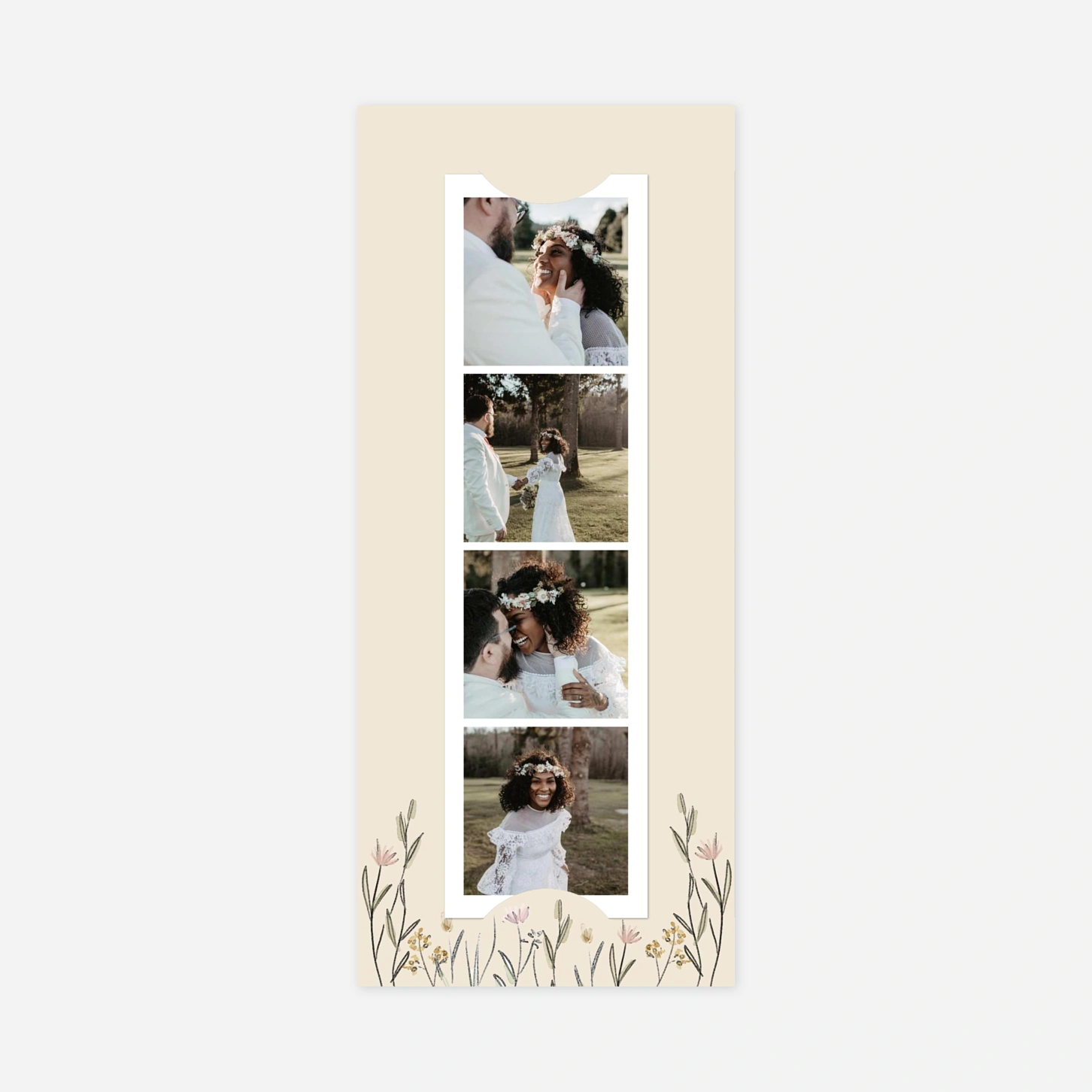 Carte de remerciements Les mariés champêtres