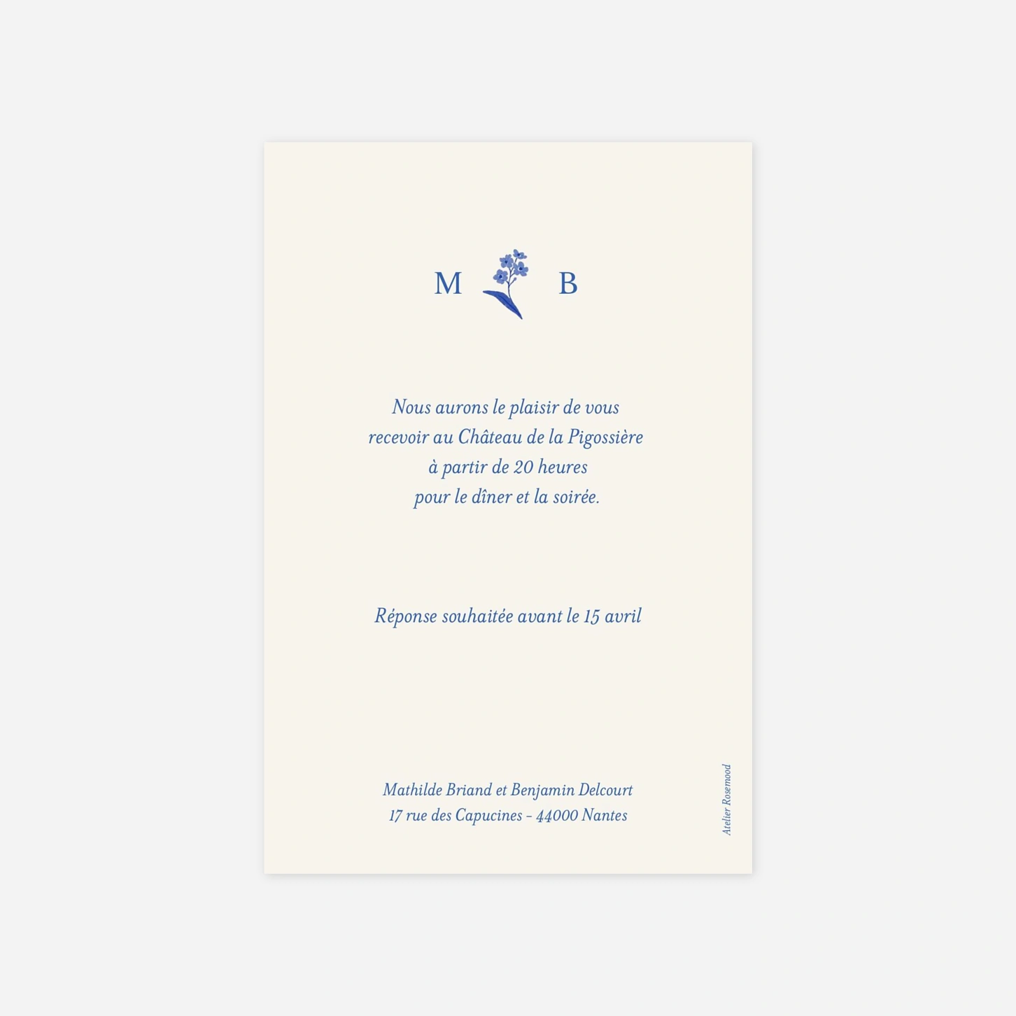 Carton d'invitation Littoral breton