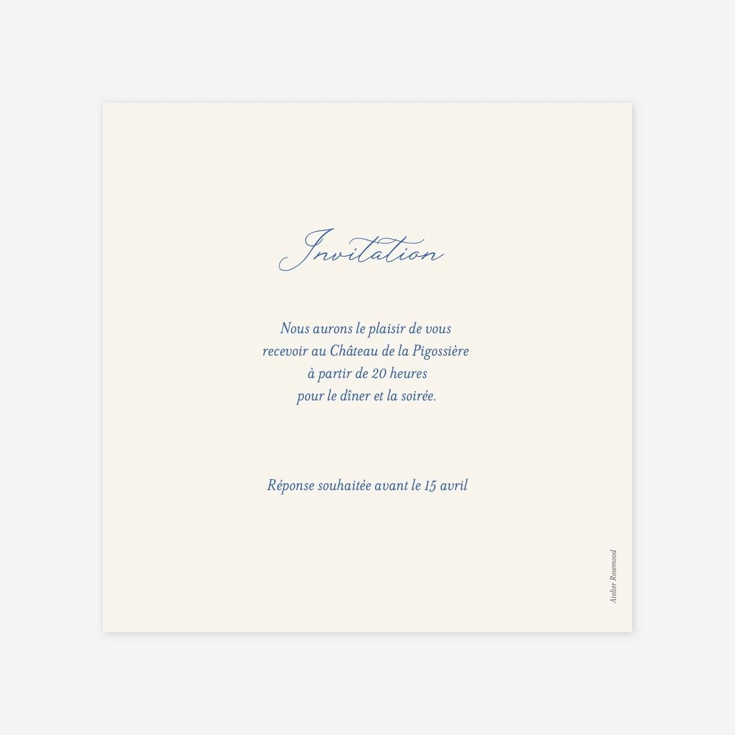 Carton d'invitation Littoral breton