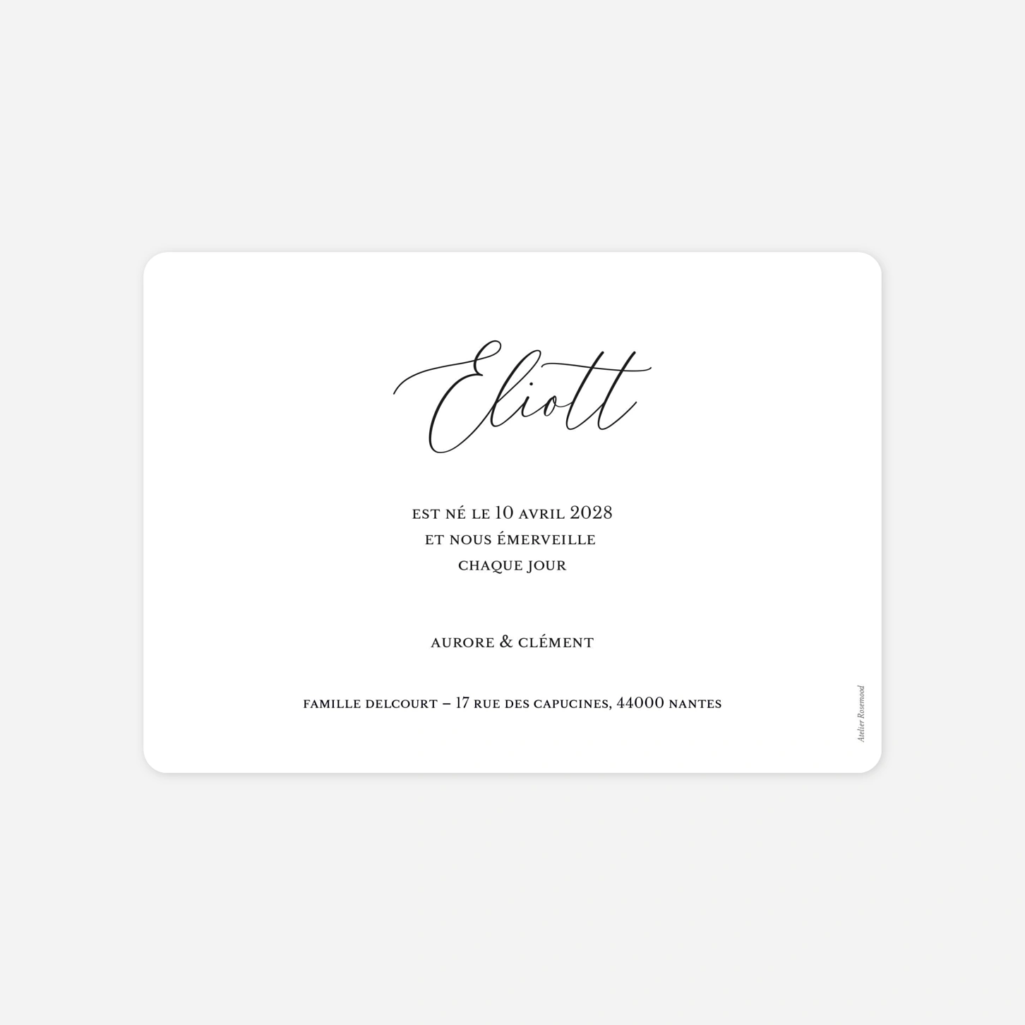 Faire-part naissance Lettres de douceur
