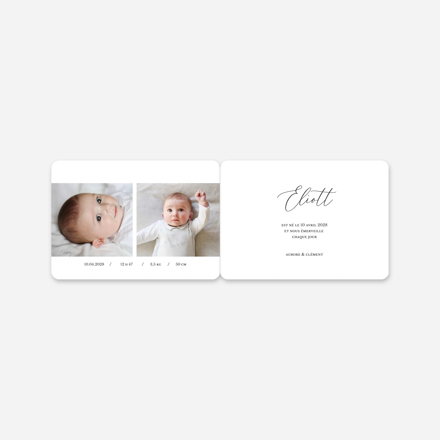 Faire-part naissance Lettres de douceur