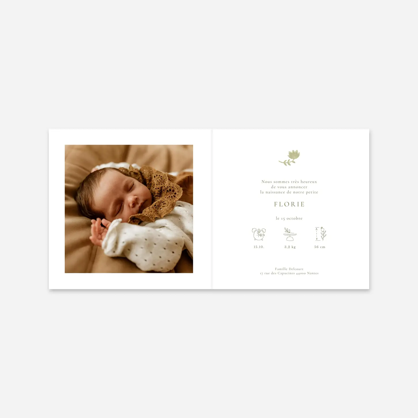 Faire-part naissance Matin