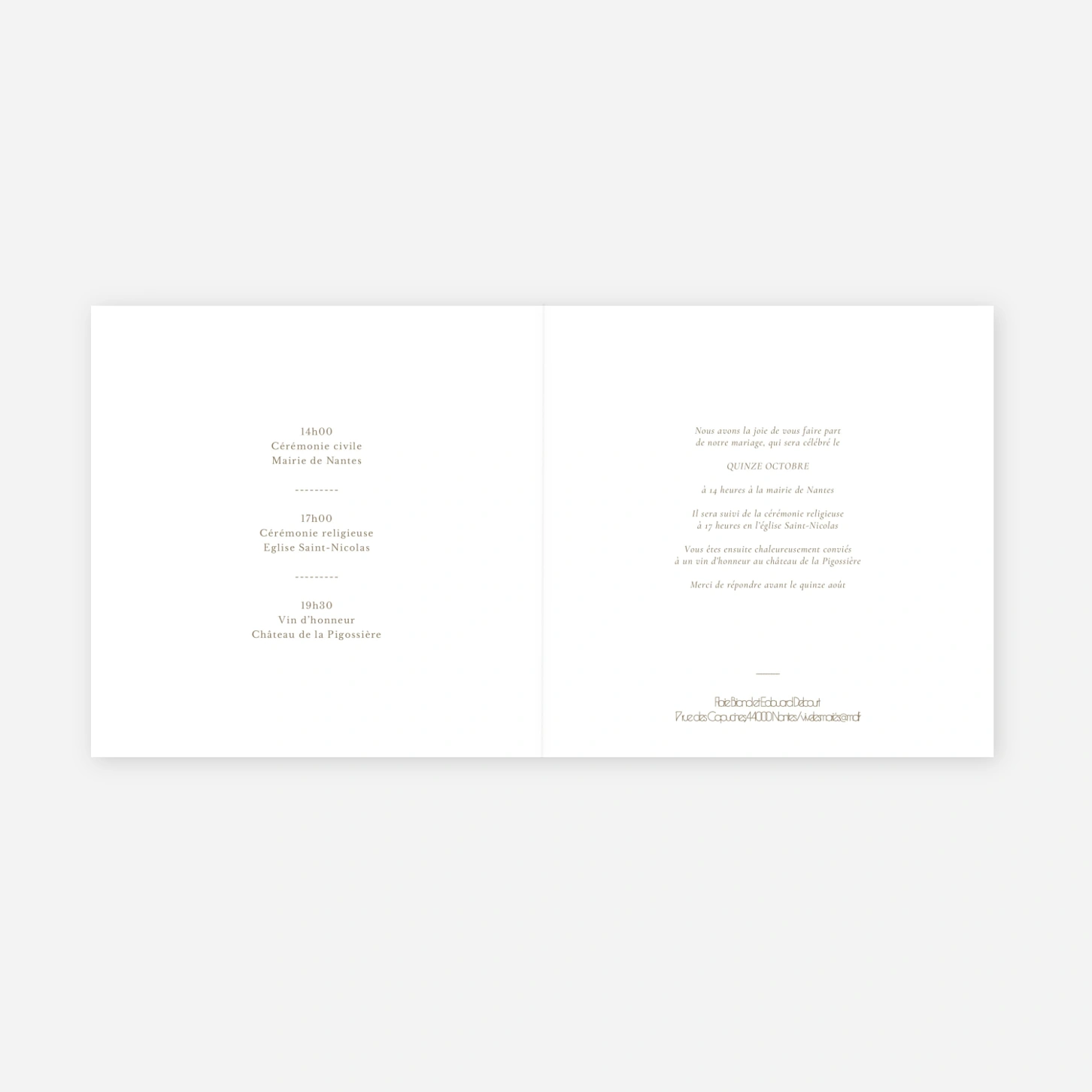 Faire-part mariage Matin