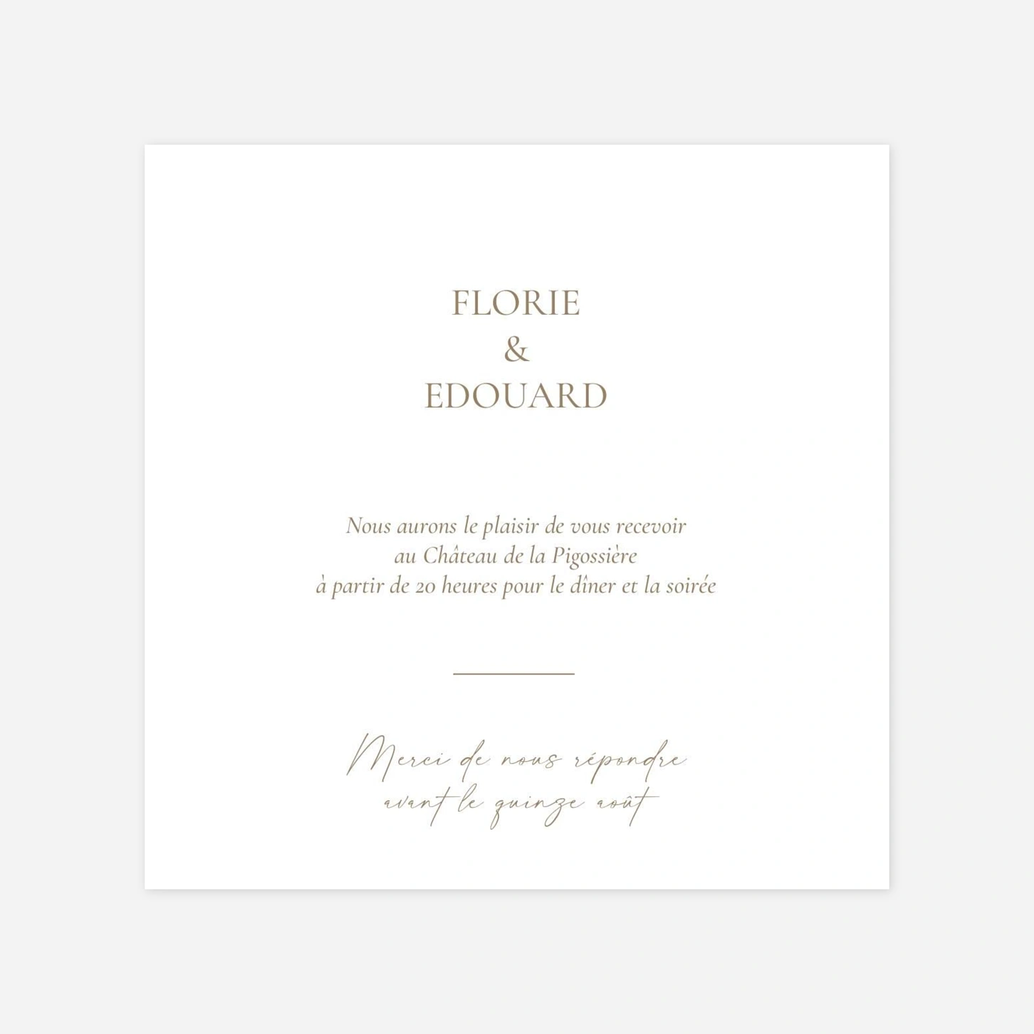Carton d'invitation Matin