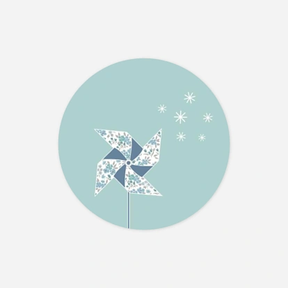 Stickers pour enveloppes baptême Moulin à vent