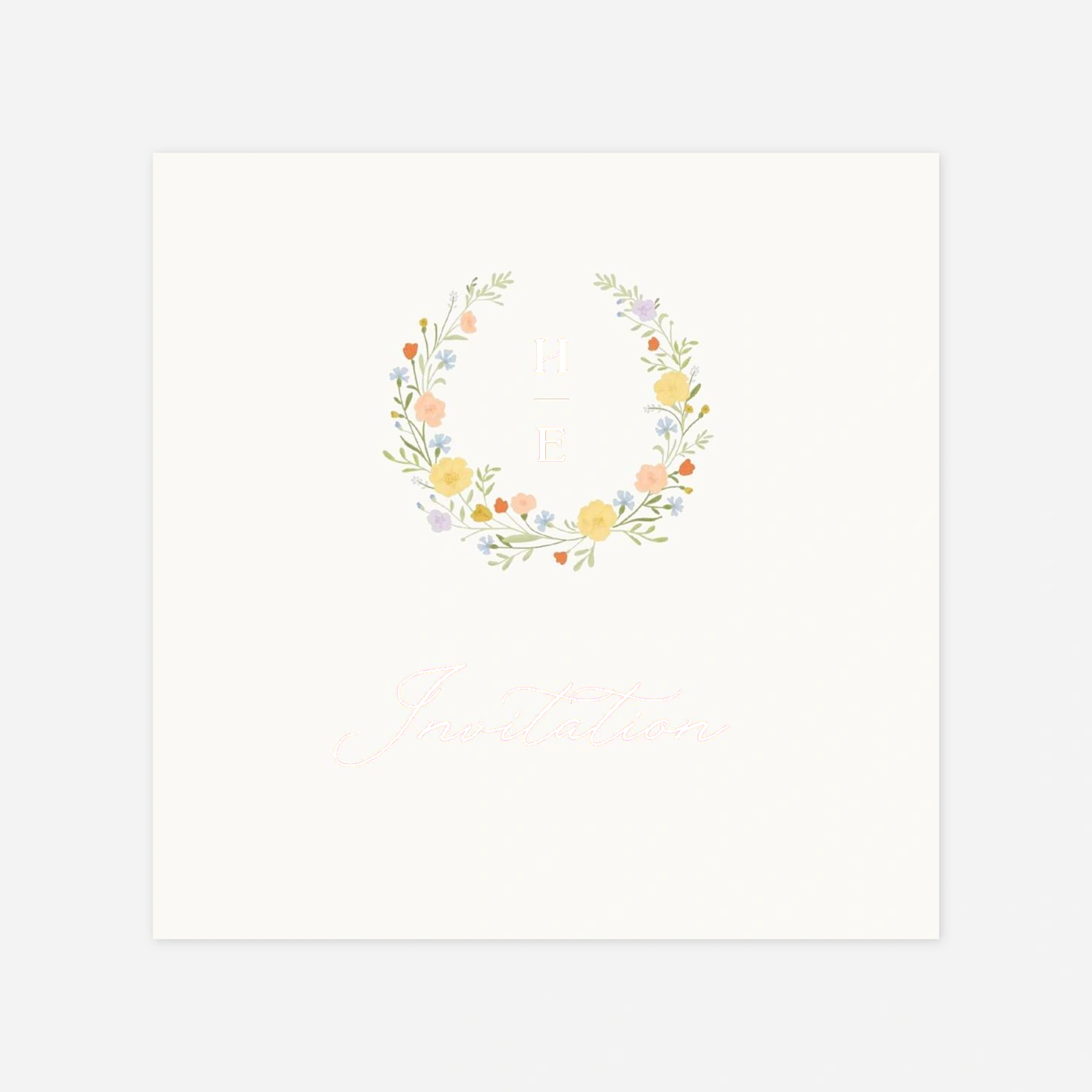 Carton d'invitation Monogramme botanique