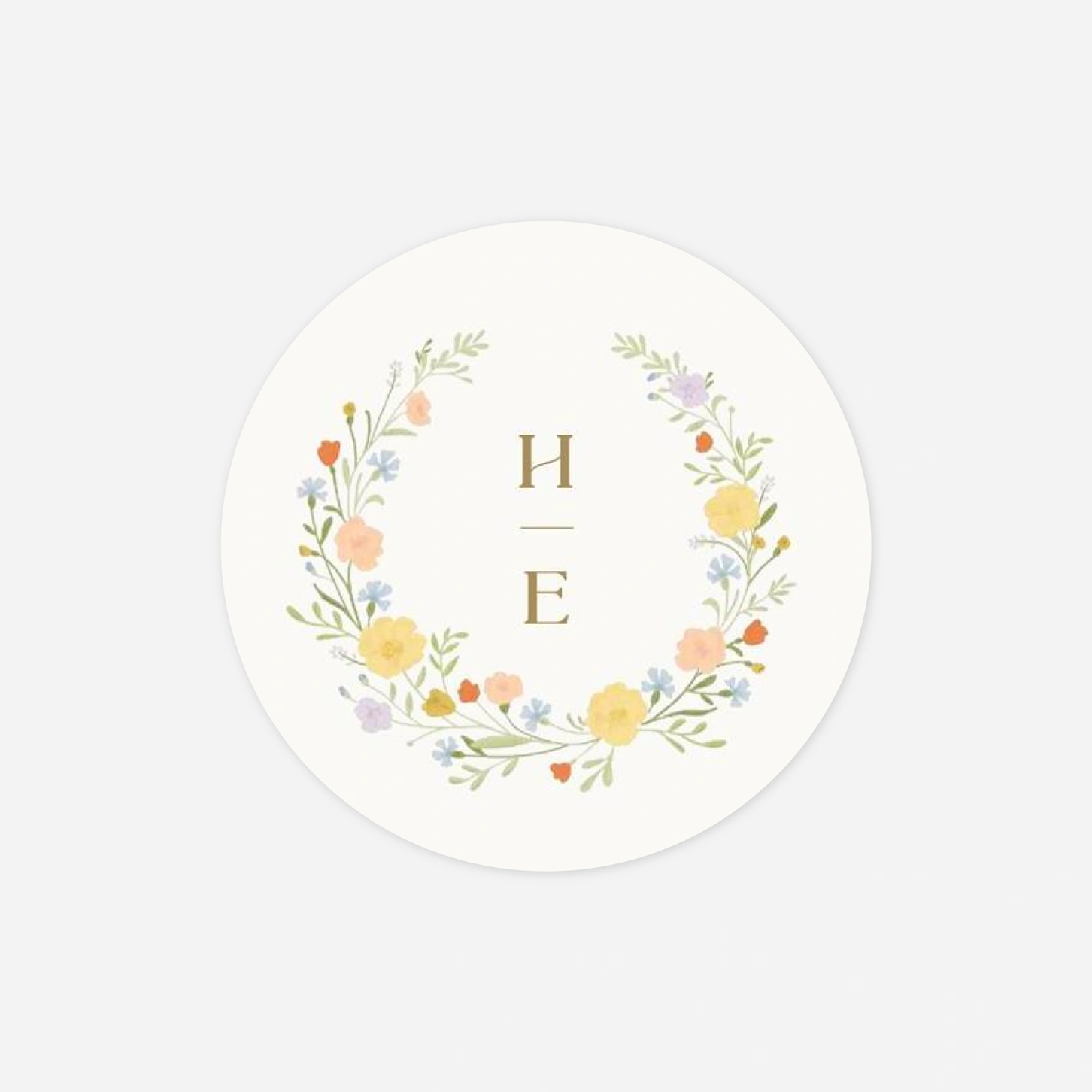 Stickers mariage Monogramme botanique